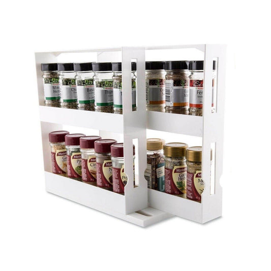 Slide Out Kitchen Cabinet Organizer for Spices and Cans Pantry Storage Rack