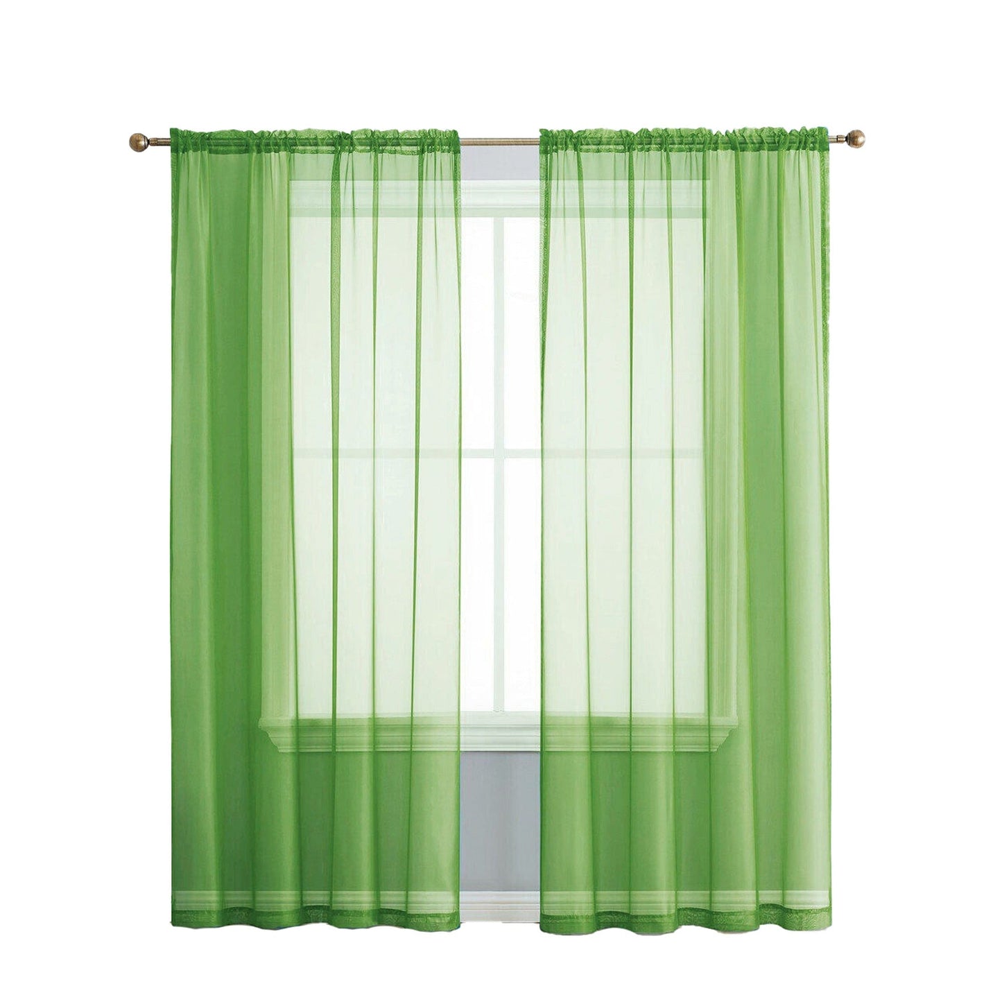Organza Voile Sheer Curtain with Rod Pocket for Window Draping