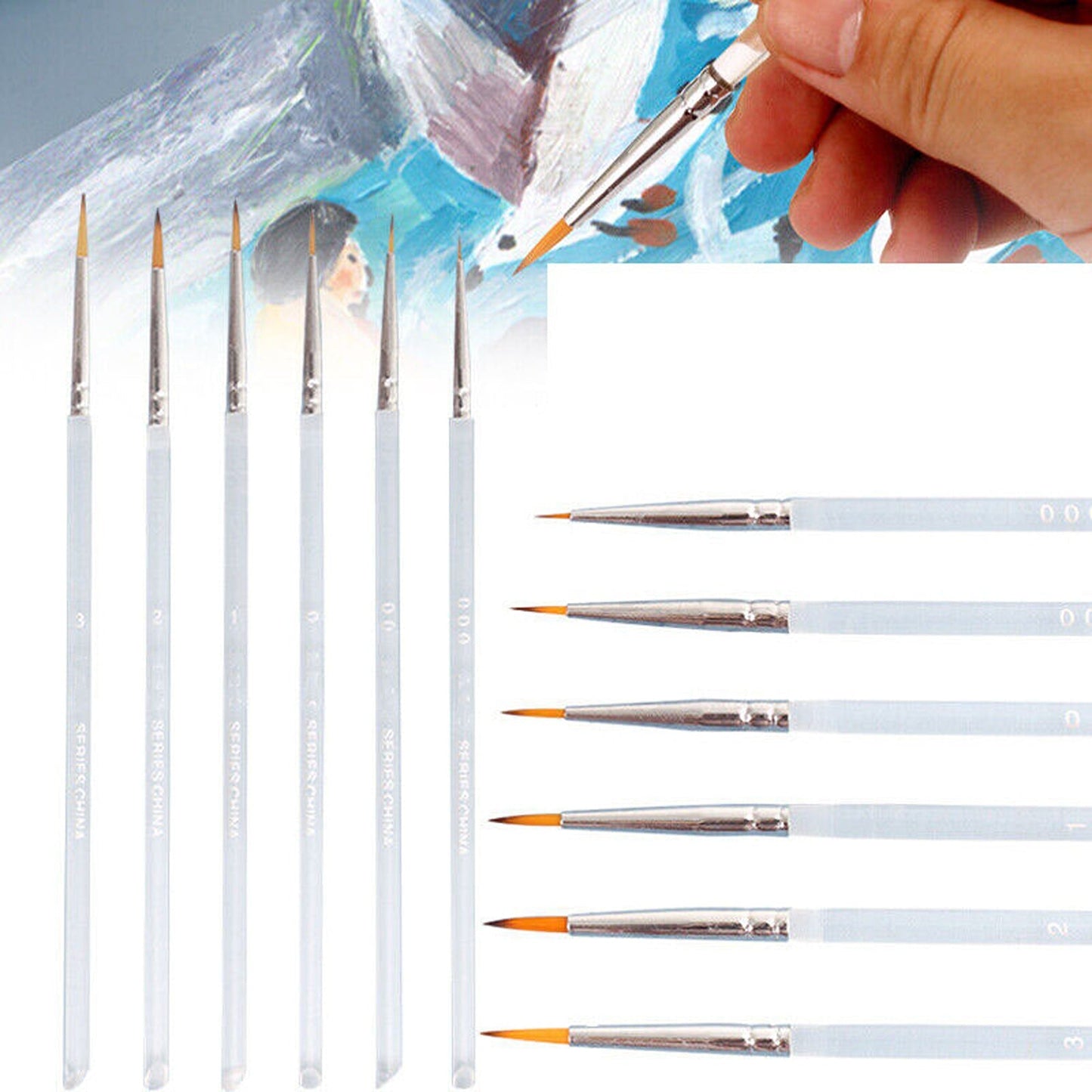 6pcs Fine Detail Paint Brushes for Miniature Art and Models