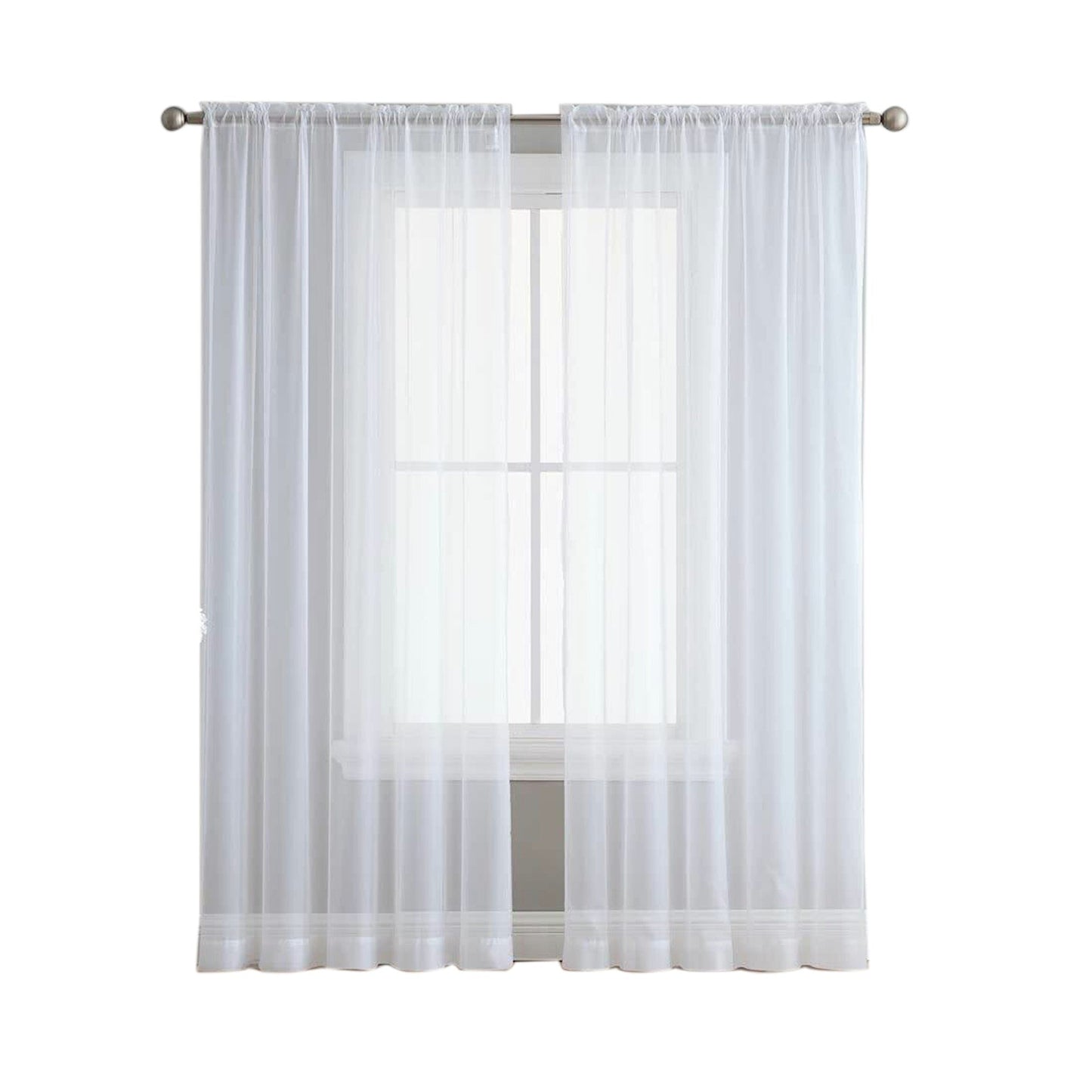 Organza Voile Sheer Curtain with Rod Pocket for Window Draping