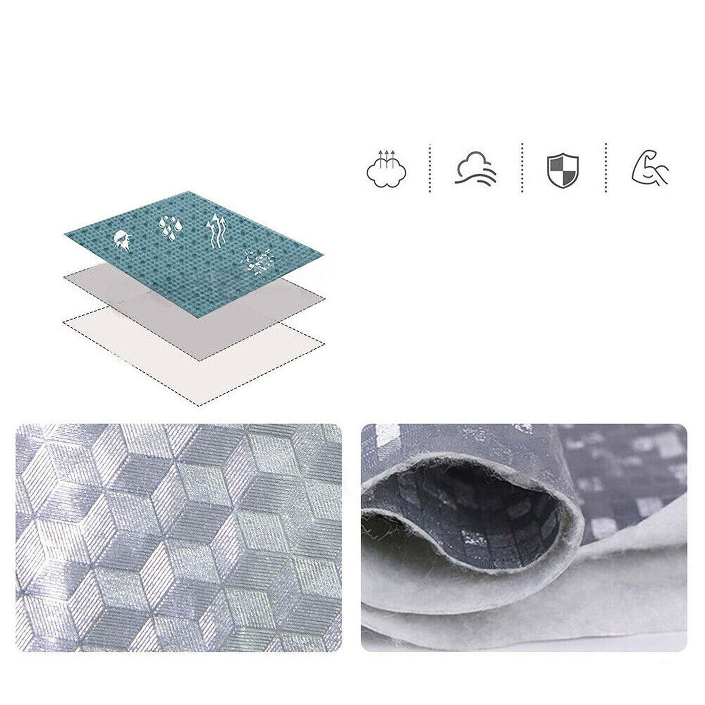Double Thick Waterproof Outdoor Car Cover Large Aluminum 3XXL