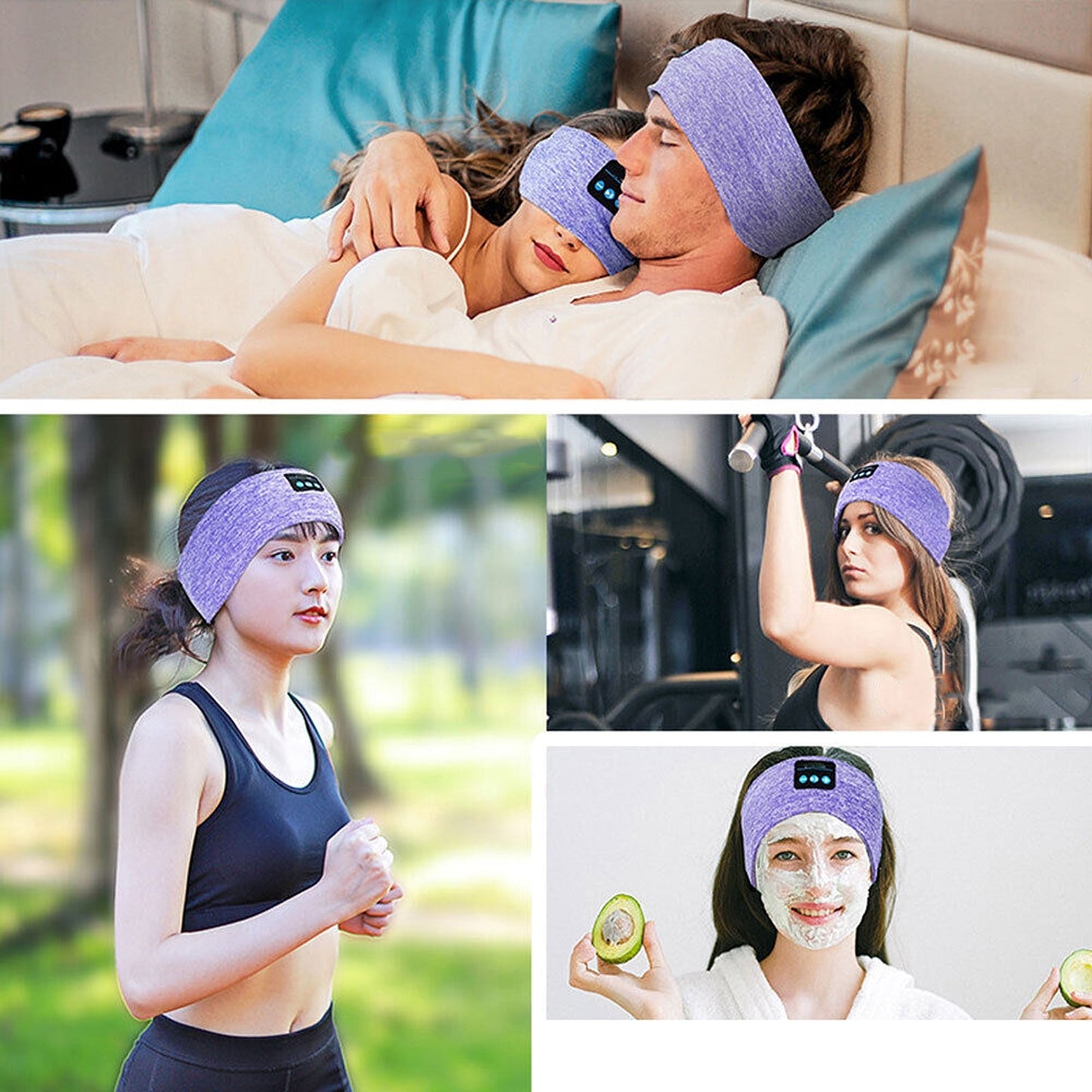 Sleep-Friendly Bluetooth Headphones in Headband with Detachable Speaker