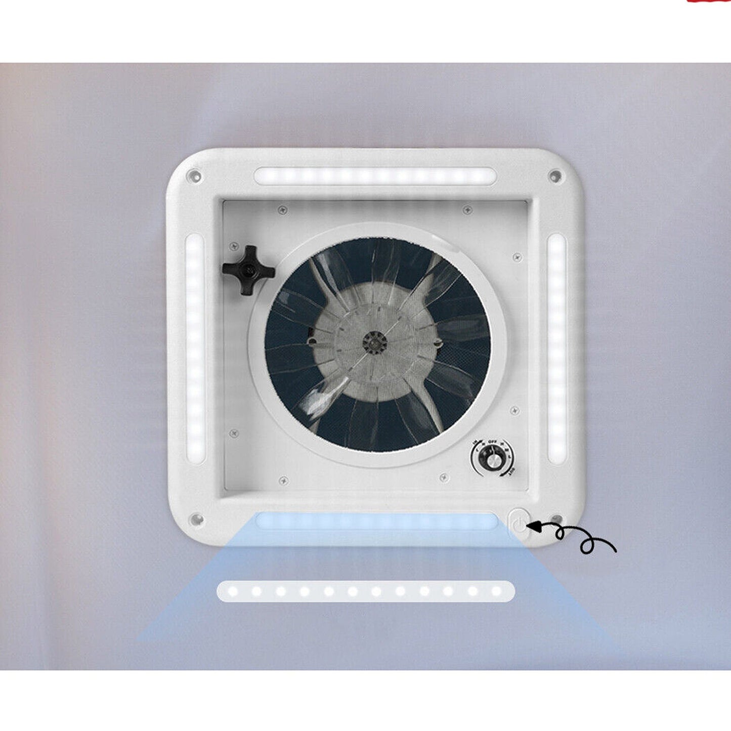 RV Caravan Roof Vent Fan with Flyscreen 12V LED Light Shower Air Hatch