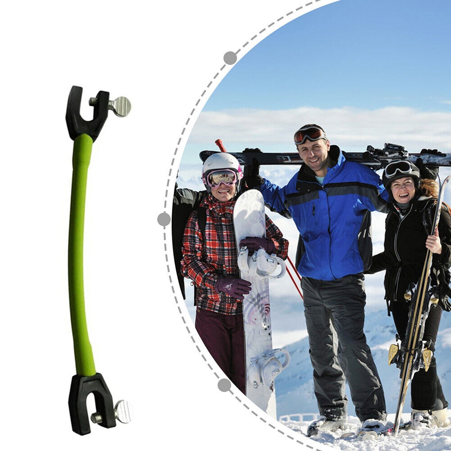 Winter Ski Tip Connector Elastic Clip for Kids Beginner
