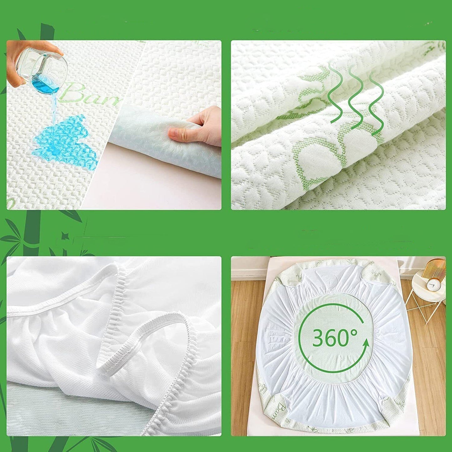 Waterproof Bamboo Mattress Protector Extra Deep Fitted Sheet - All Sizes