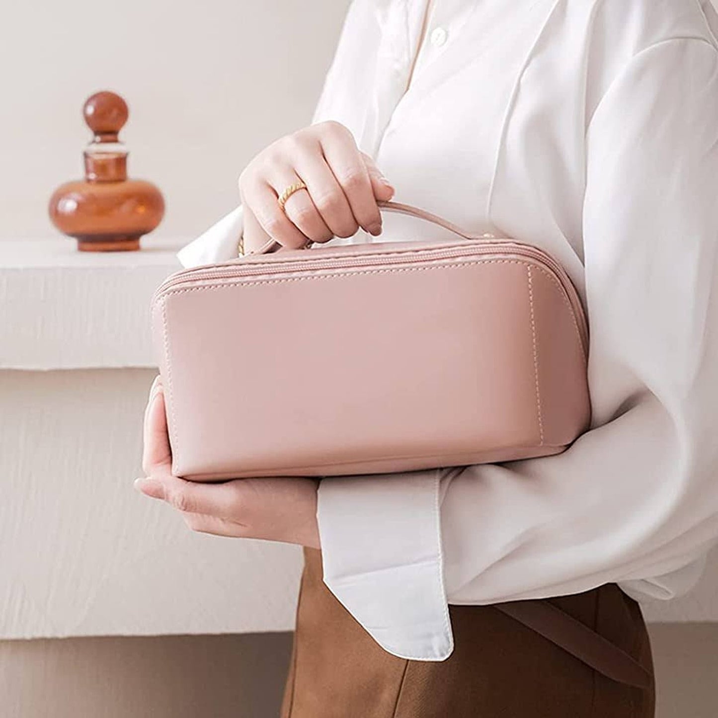 Travel Makeup Organizer Large Cosmetic Bag with Dividers