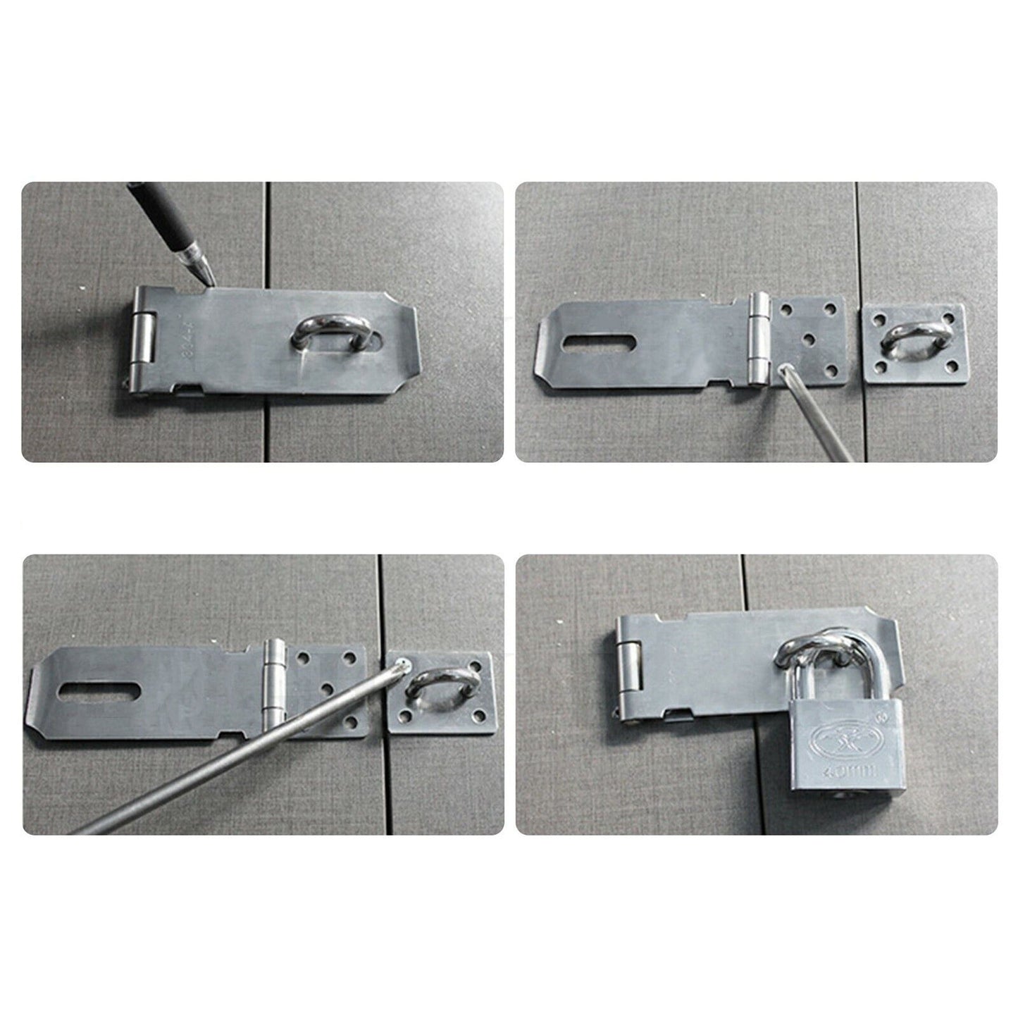 6pcs Galvanised Latch Lock Hasp and Staple for Shed Door Gate
