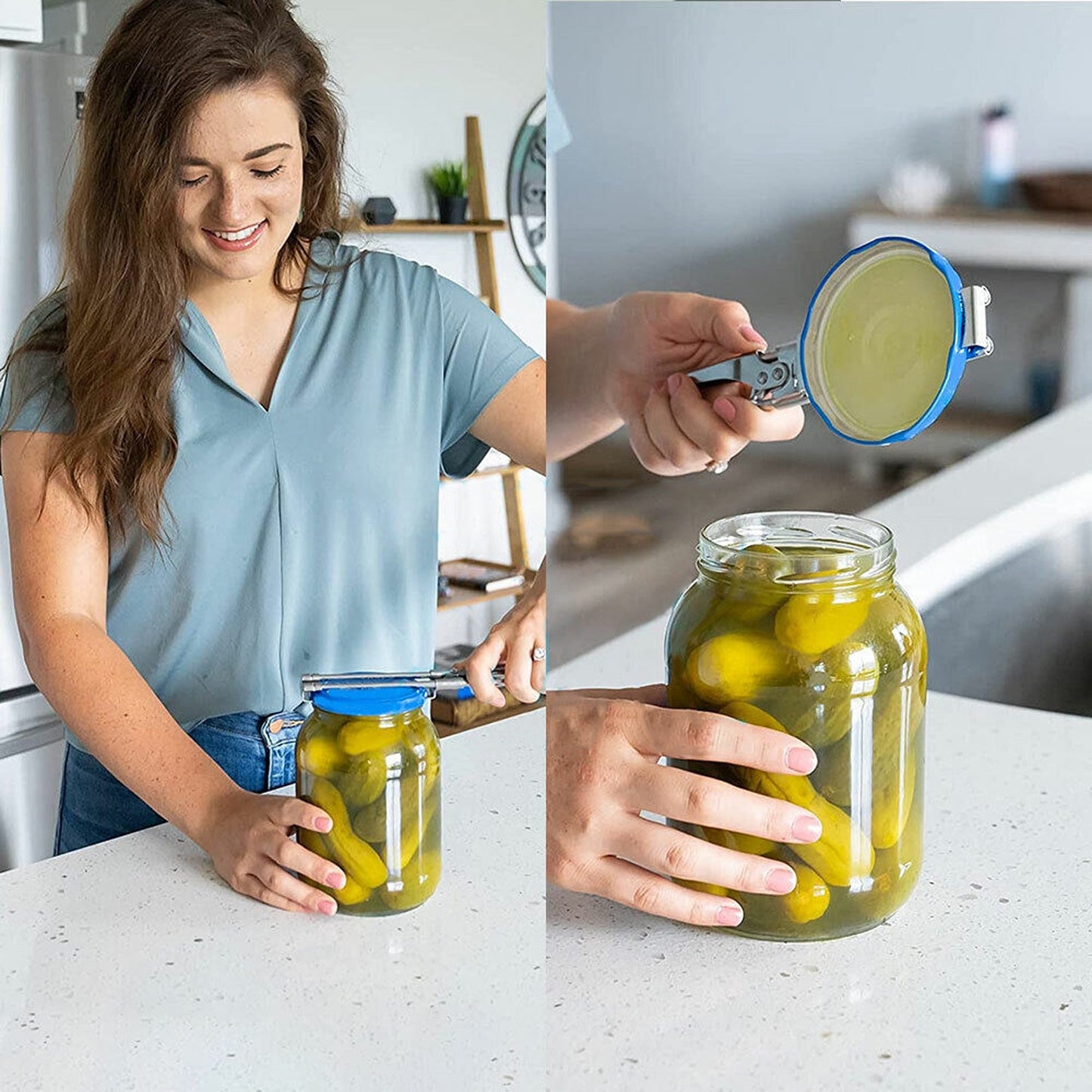 2pcs Multifunctional Stainless Steel Jar Opener Adjustable Bottle Lid Beer Gripper