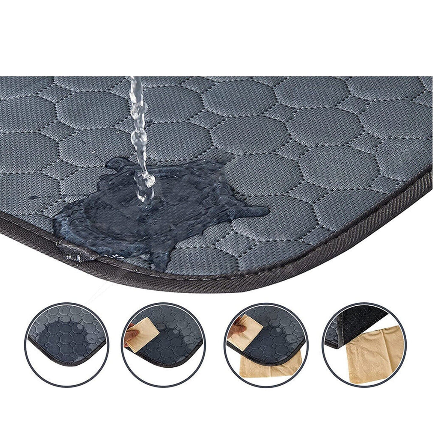 Grey Washable Dog Puppy Training Pee Pads Absorbent Mat 2 Pack