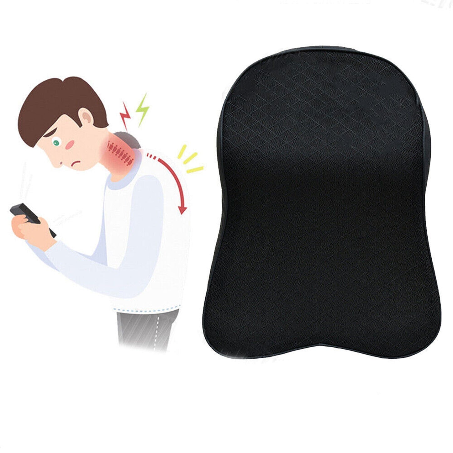 Memory Foam Car Seat Headrest Pad Neck Support Cushion for Comfort
