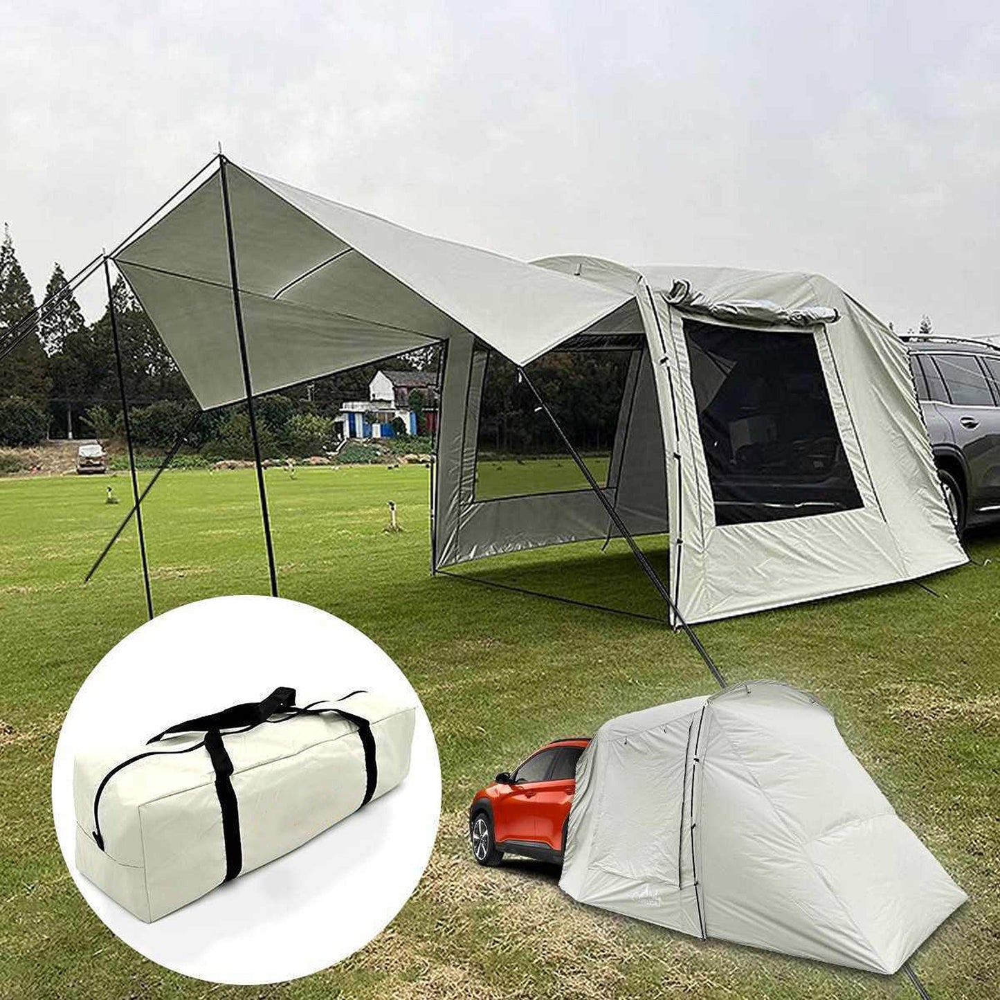 SUV Camping Tent Waterproof Rear Car Trunk Tent for 3-4 People