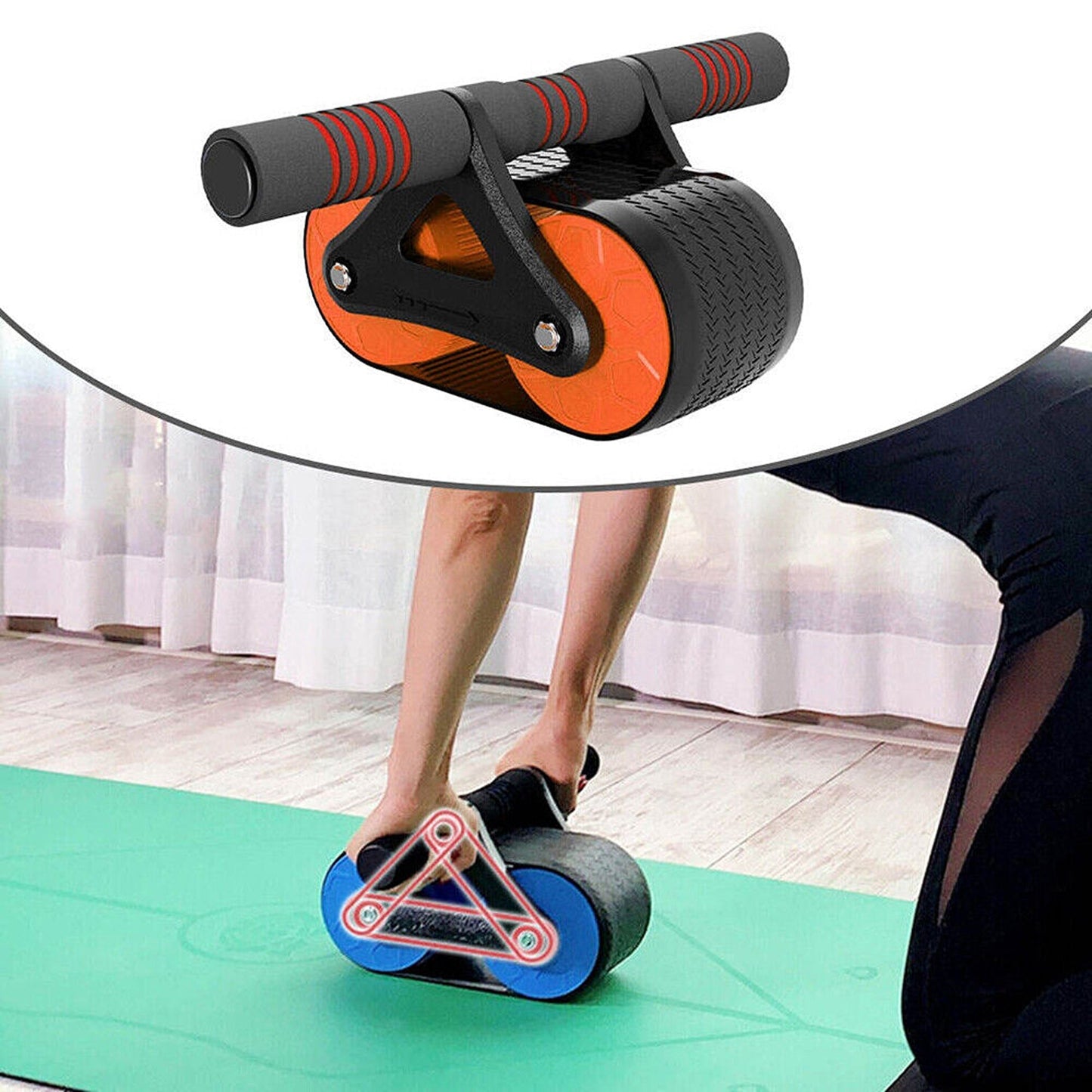 Automatic Rebound Fitness Abdominal Roller Anti Slip Wheel