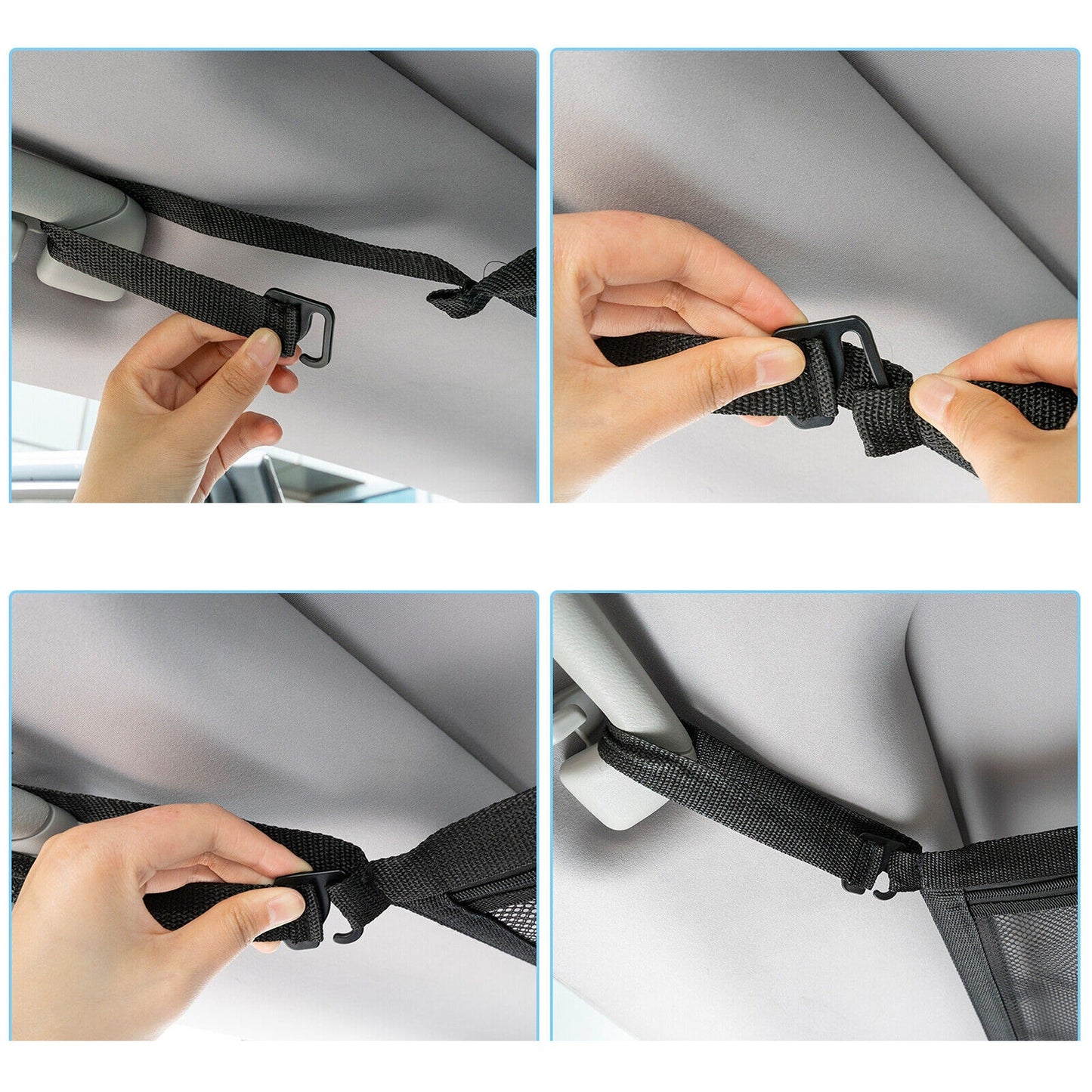 Interior Travel Mesh Storage Zipper Bag for Car Roof Top