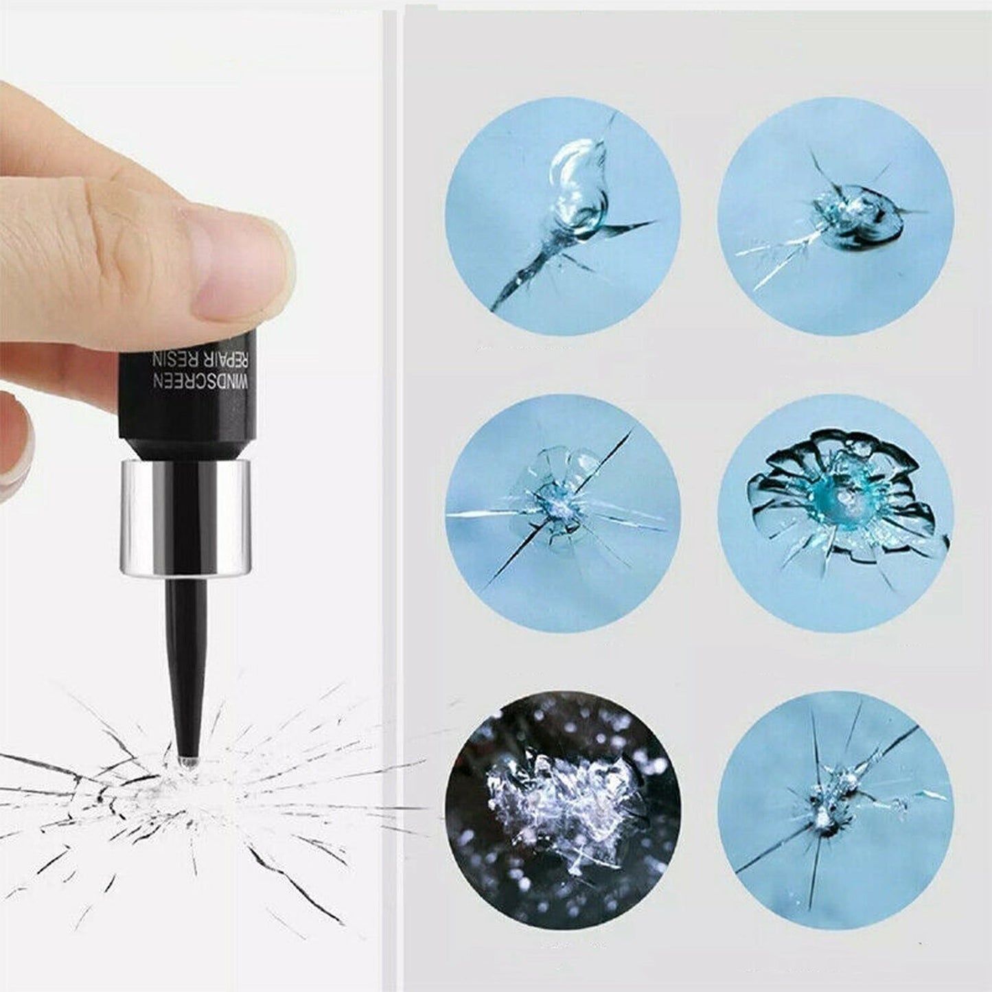 9pcs Car Windshield Repair Kit Glass Crack Filling Tool for Phone Screens