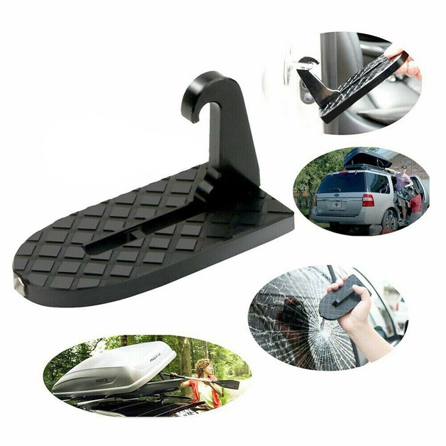 2pcs Portable Foldable Anti-Scratch Pads Car Door Pedal Safety Step