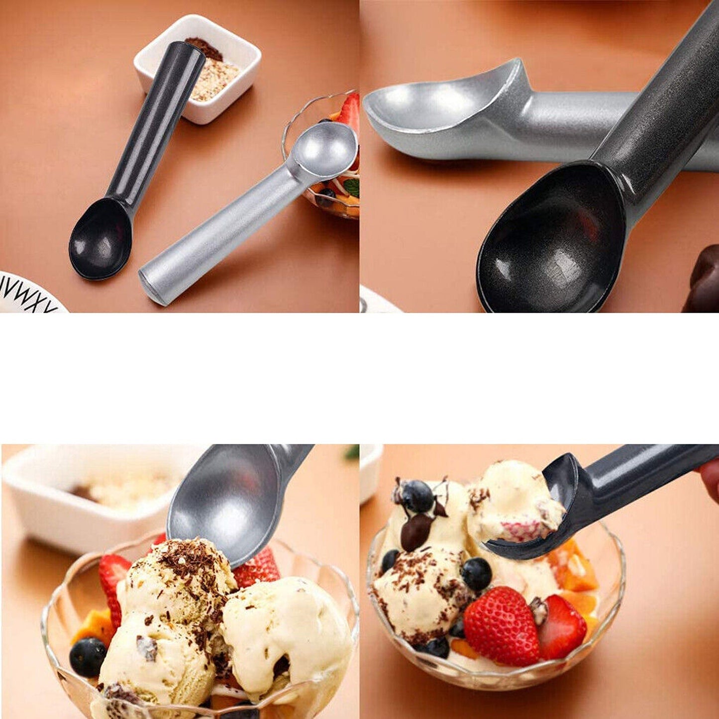 Professional Non-Stick Ice Cream Scoop Polished Aluminium Anti-Freeze