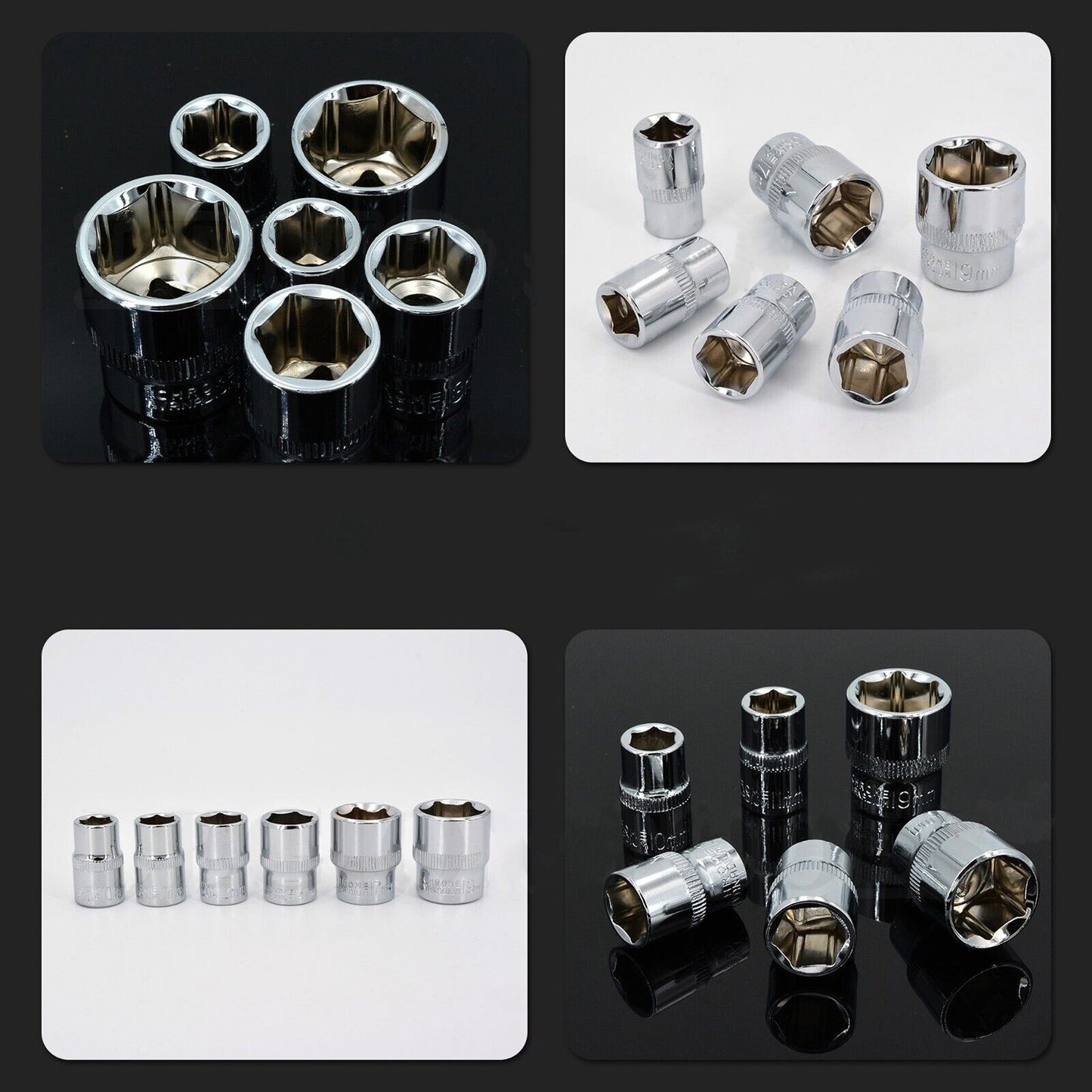 CRV Drive Sockets Set Power Tools Sizes 5 to 21mm