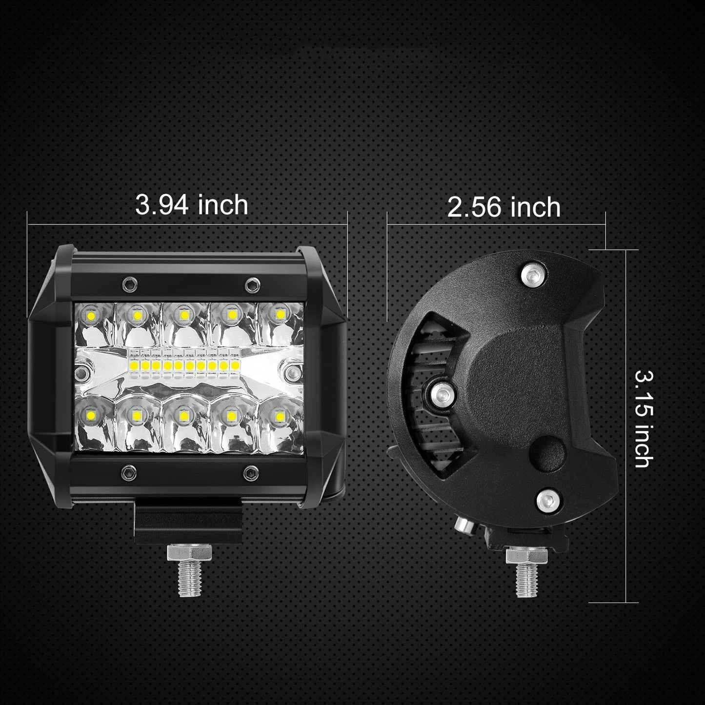 Trailer Hitch Mount Bracket with 4in LED Work Lights