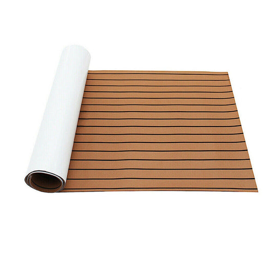 Marine Grade EVA Teak Decking Flooring Mat Brown 240 x 90 cm for Boats