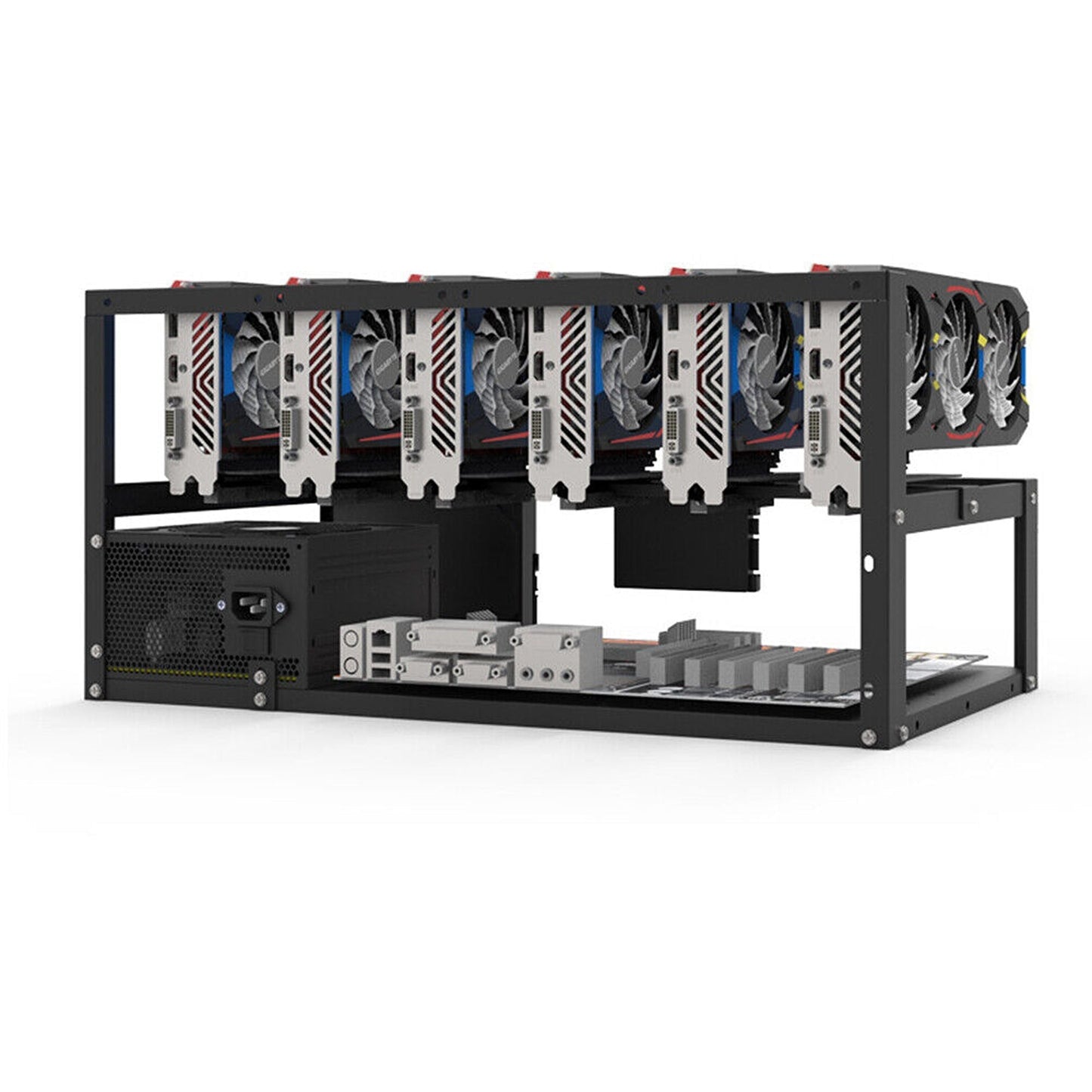 Open Air Mining Frame for 6 GPU Steel Rack for Crypto Miner Setup