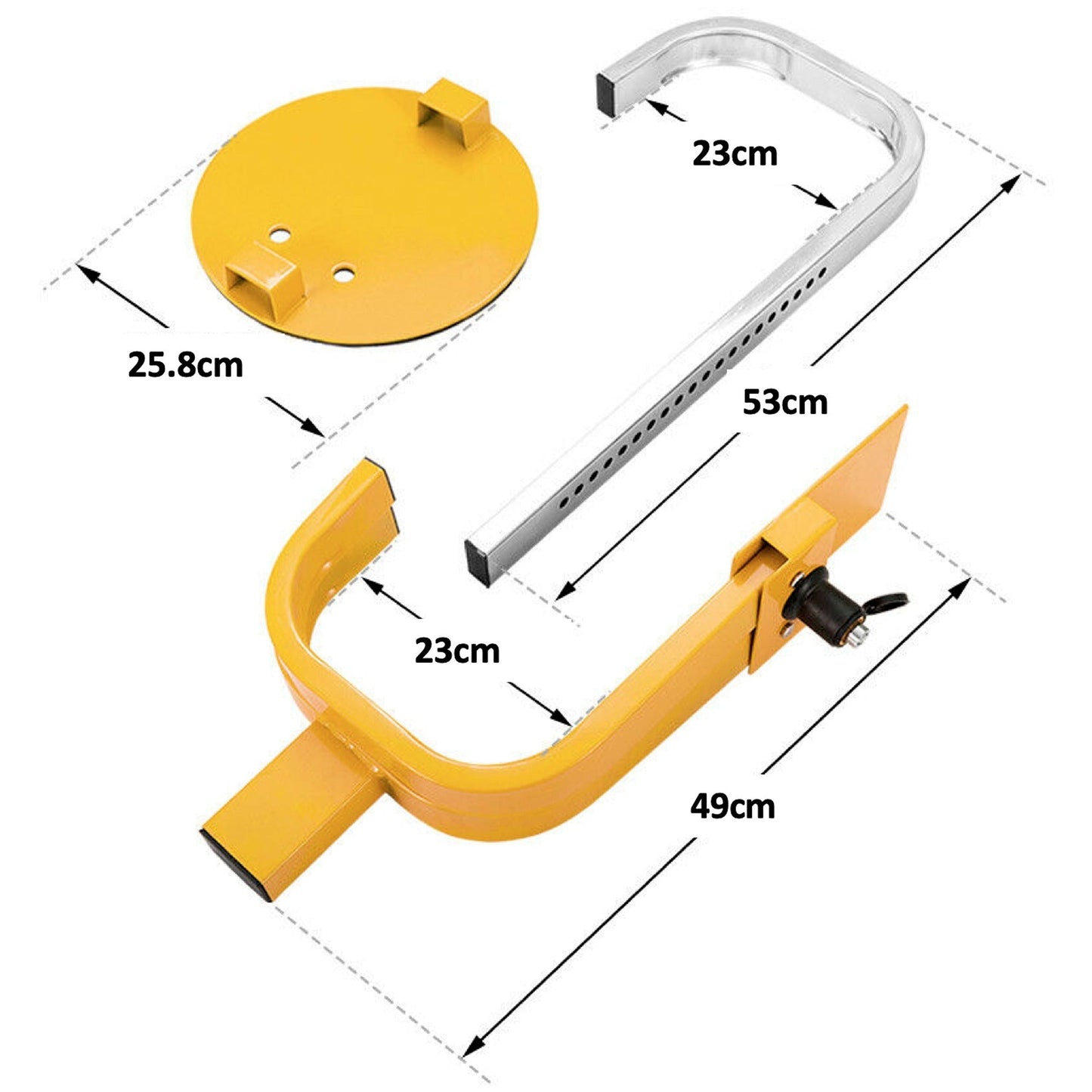Heavy-Duty Wheel Clamp Lockable Tire Defender for Caravans Cars 13-15 Inch