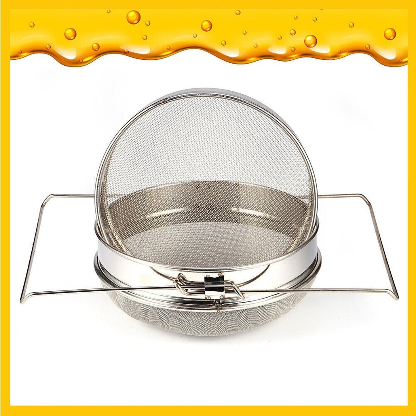 Stainless Steel Double Sieve Honey Strainer Beekeeping Equipment Kit