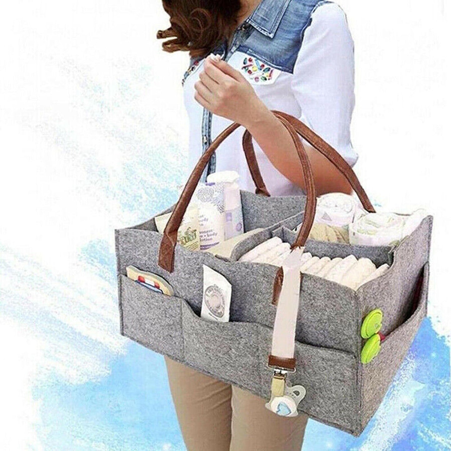 Infant Diaper Caddy Organizer Portable Nursery Storage Basket