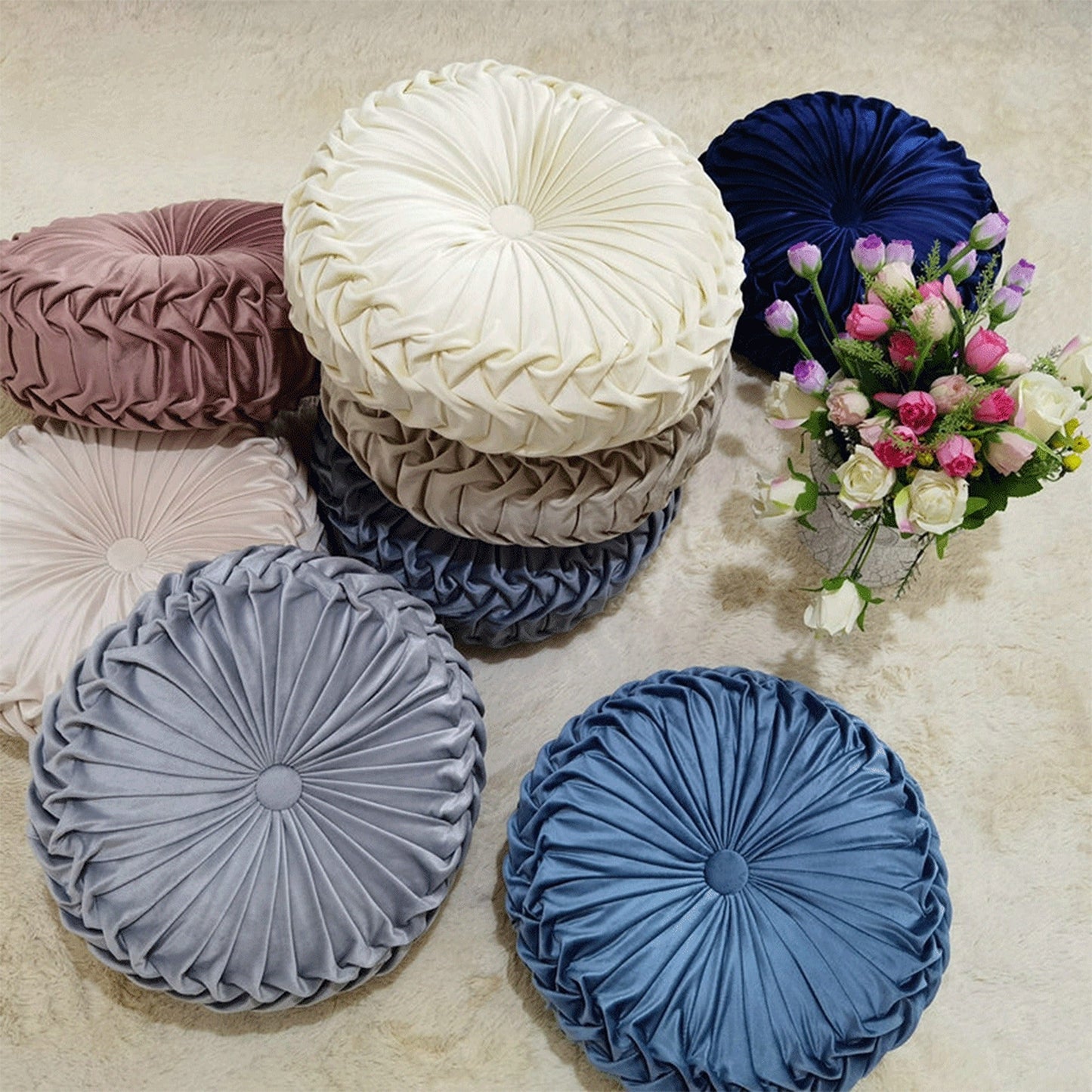 Round Pumpkin Design Tatami Chair Cushion Decorative Throw Pillow for Home