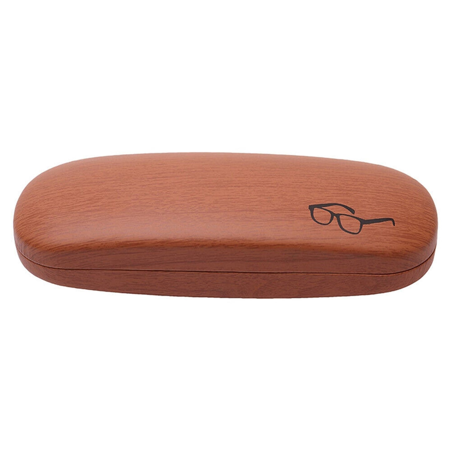 Eyeglass Case in Wood Grain with Hard Metal Structure PU Leather