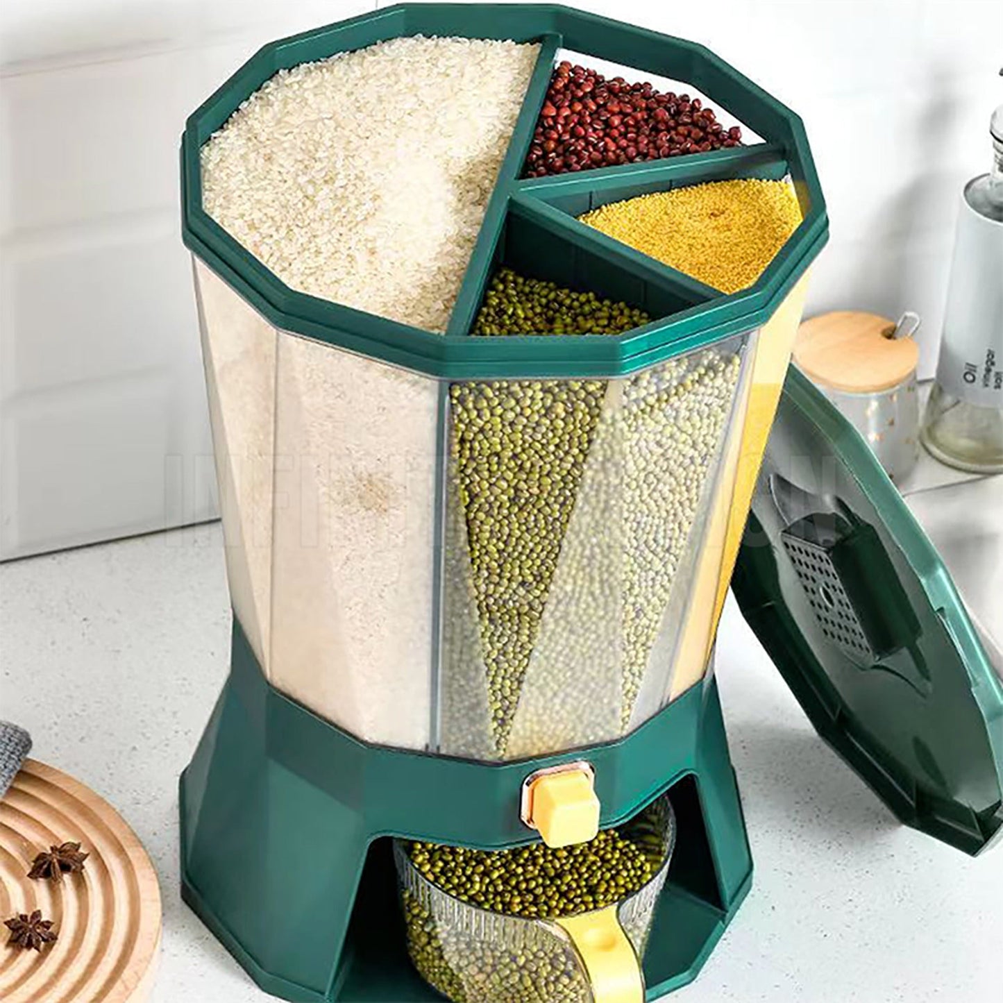Kitchen Dry Food Dispenser Auto Grain Case for Rice and Cereal
