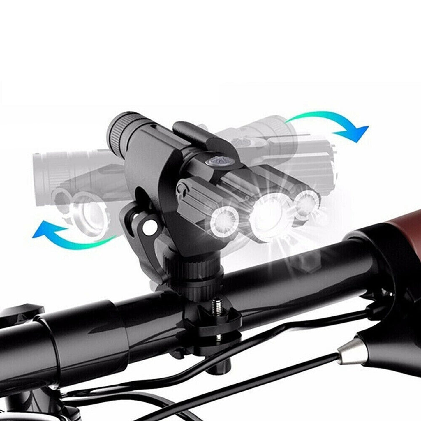 Mountain Bike LED Light Set Front and Rear USB Rechargeable Torch Lamp