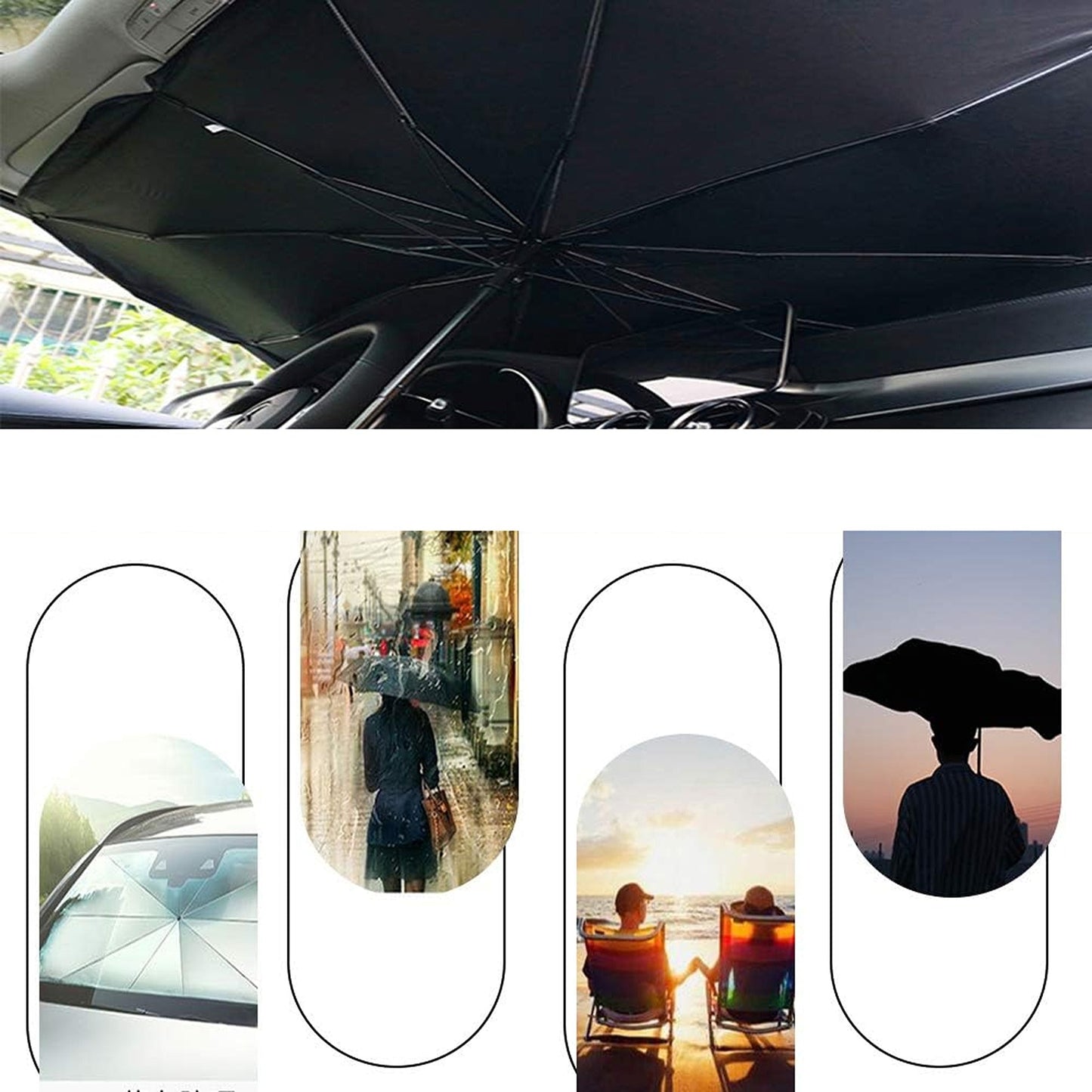 Foldable Car Sun Shade Front Window Umbrella Windshield Cover Visor