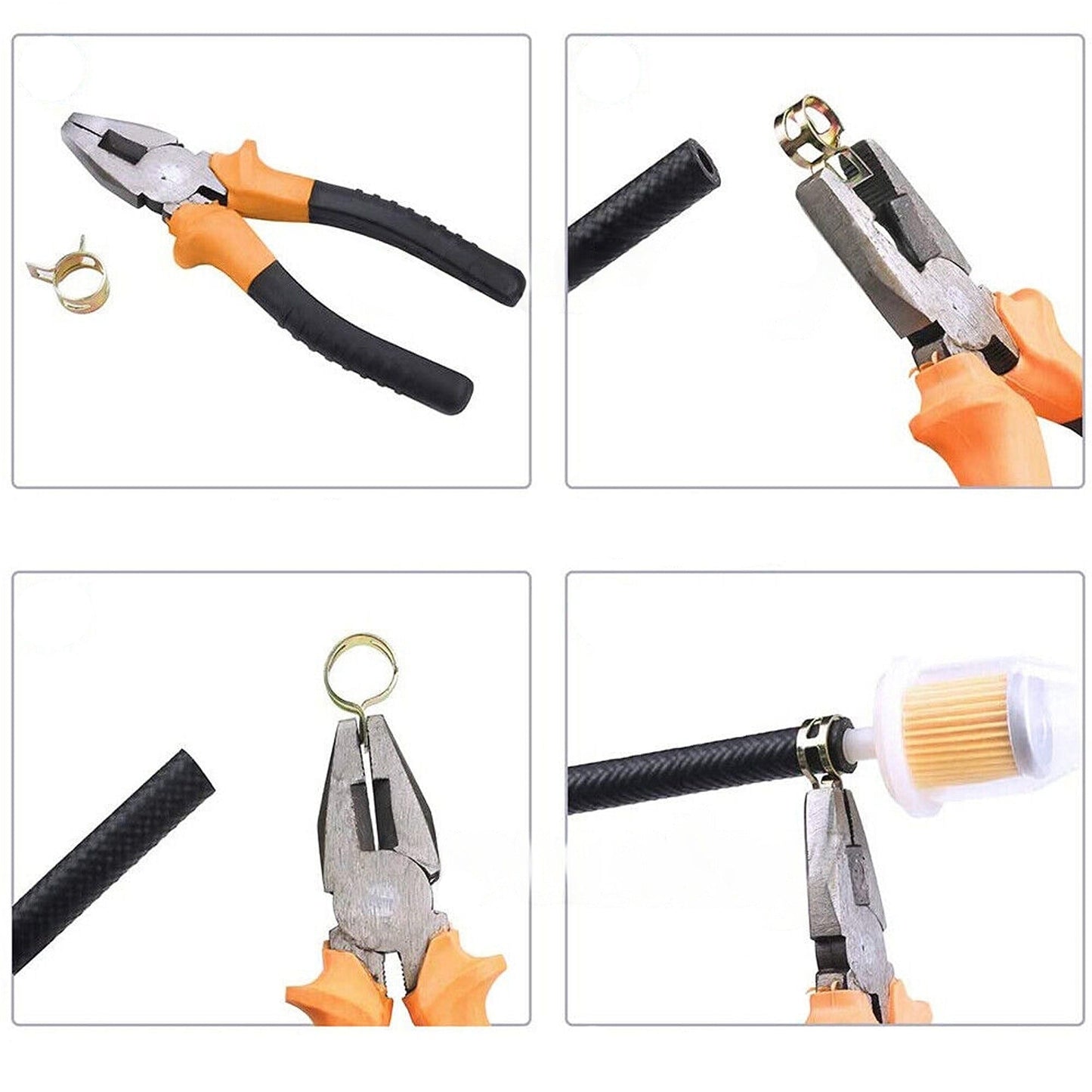 100pcs Adjustable Worm Gear Stainless Hose Clamps Steel Spring Clip 6-22mm