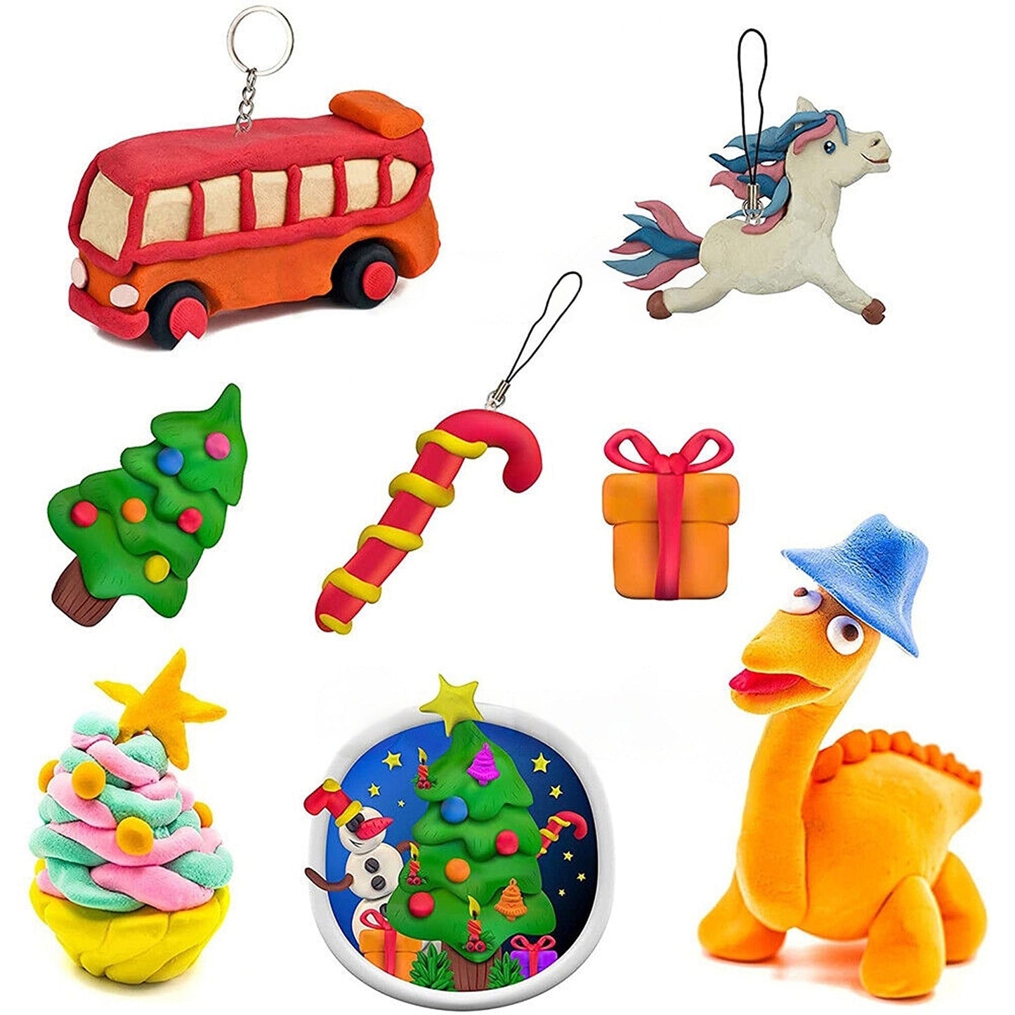 86pcs DIY Modelling Craft Kit Polymer Clay Oven Bake 50 Colors