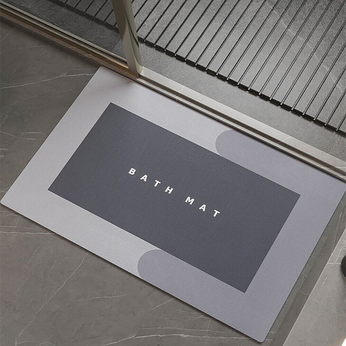 Grey Bath Mat Diatom Mud Quick-Drying Soft Non-Slip Floor Mat