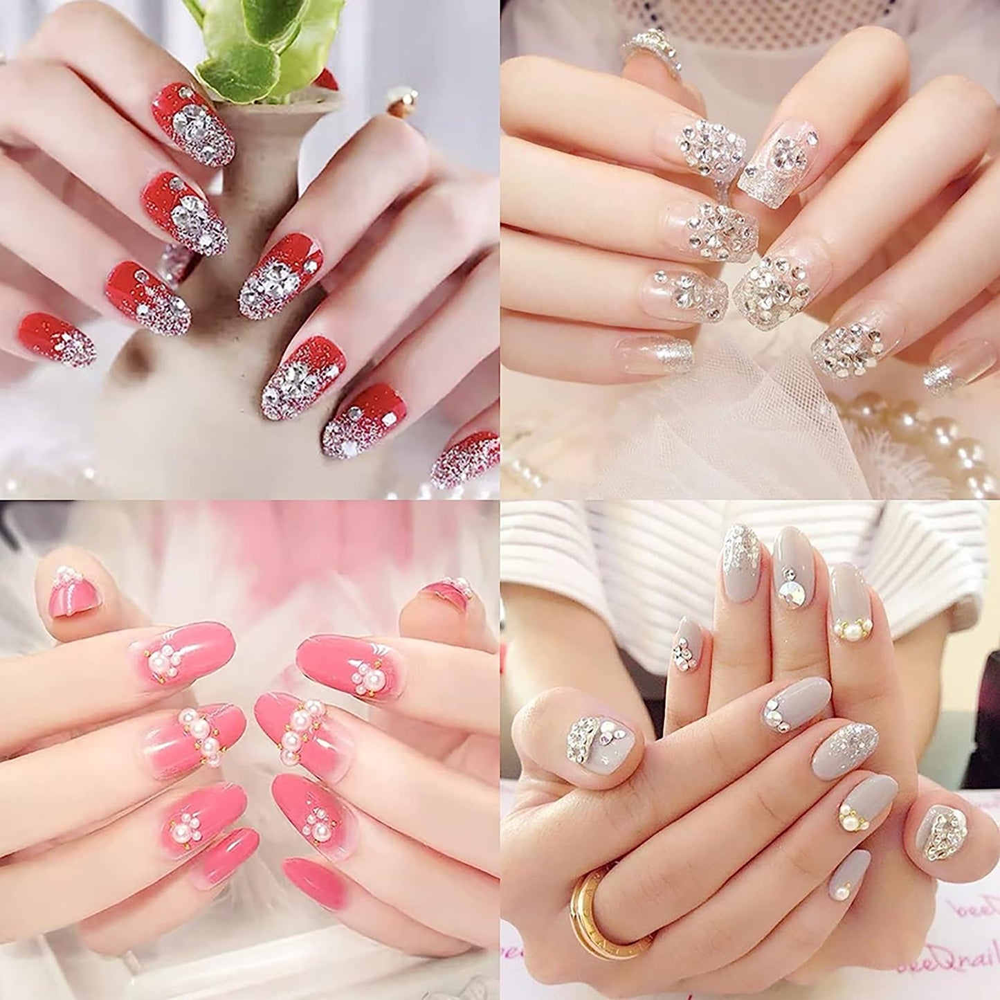2pcs Dual Ended Dotting Manicure Tool with Rhinestone Picker Wax Pencil