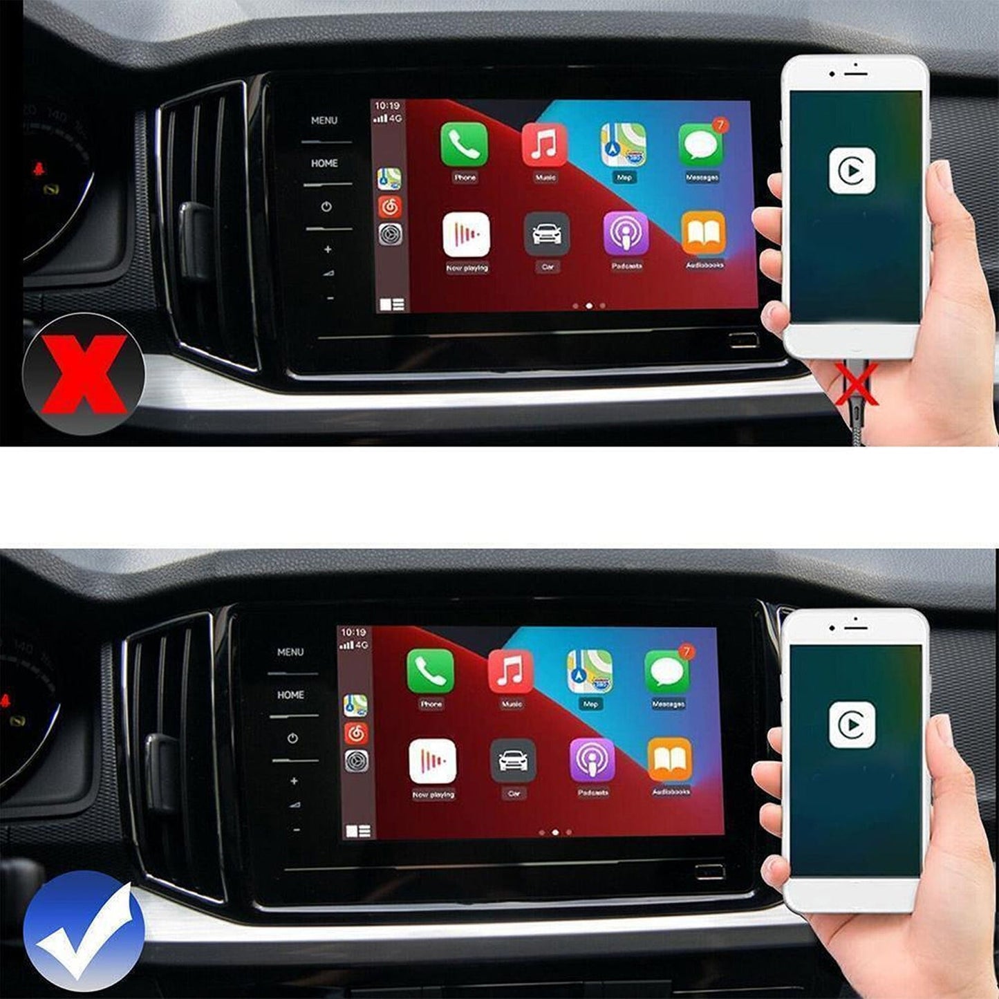 Wireless CarPlay Adapter Dongle for iOS and Android Navigation