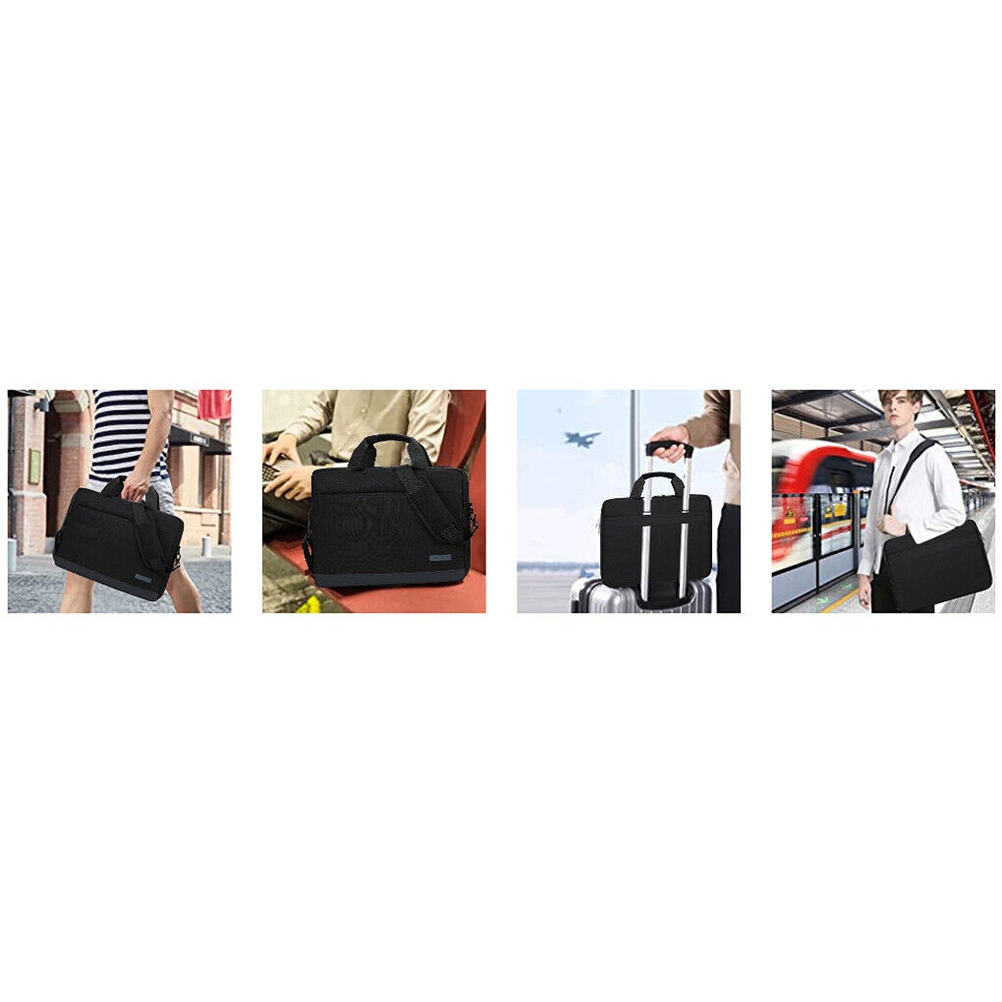 Black Laptop Sleeve Briefcase for Macbook Dell Sony Portable Carry