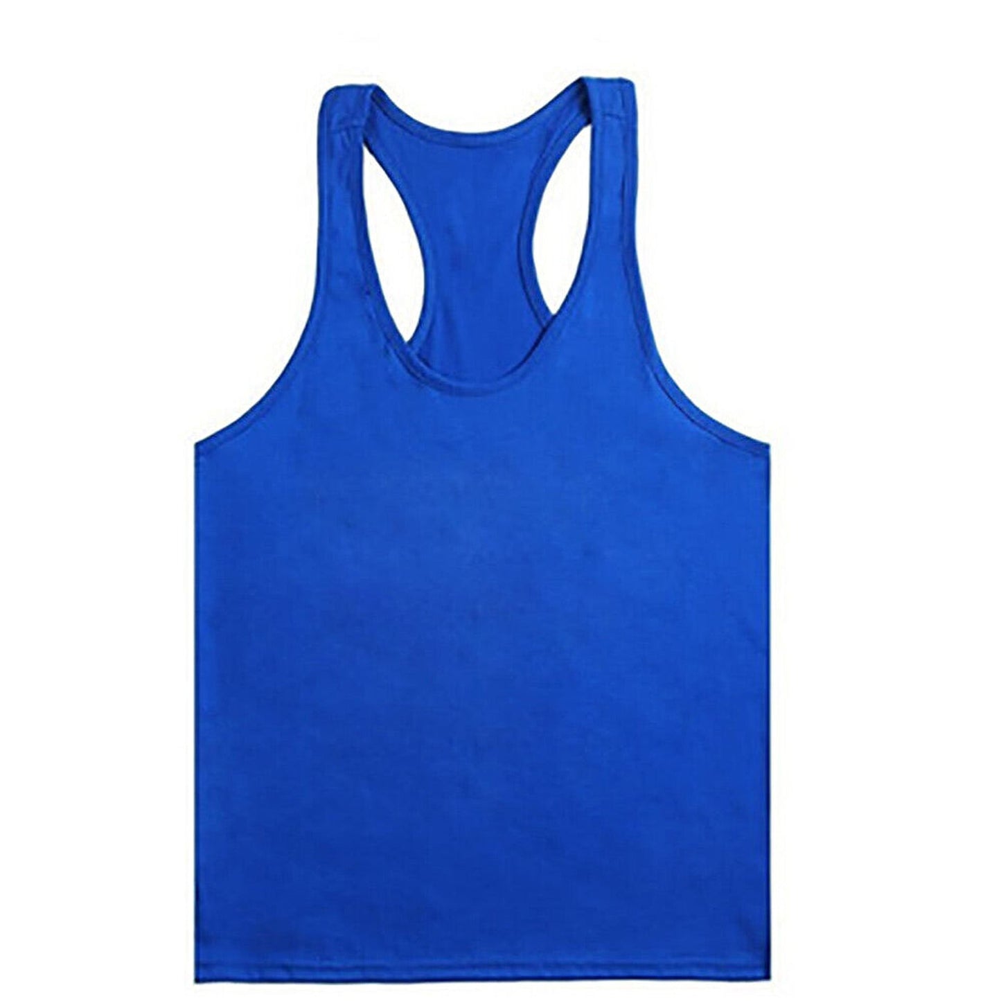 Men’s Cotton Y-Back Bodybuilding Tank Top Royal Blue