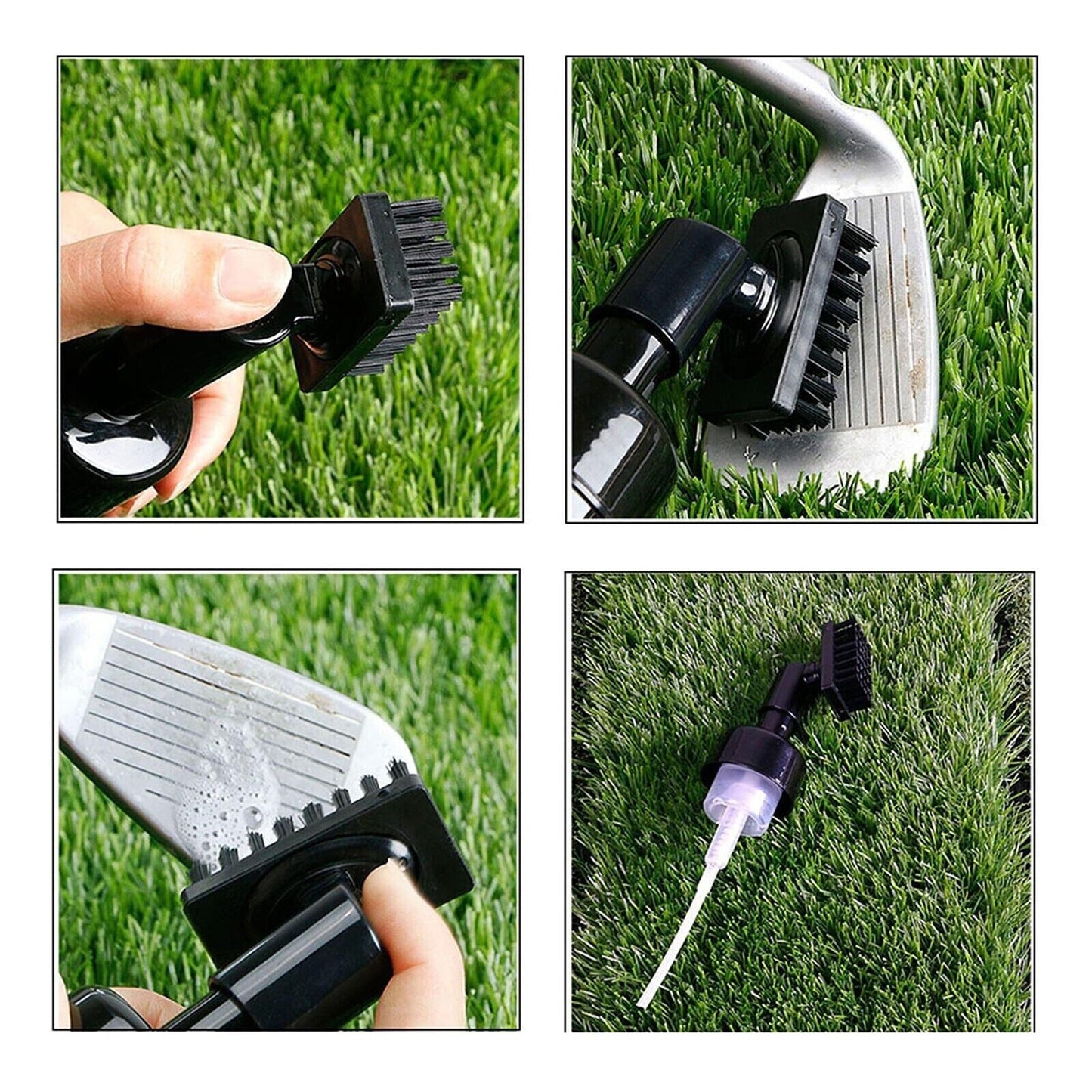 Golf Club Cleaner with Built-in Water Spray Brush and Groove Cleaner