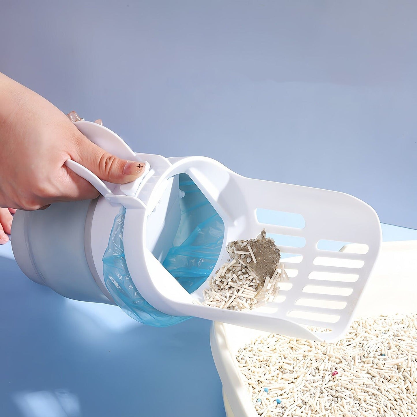 Detachable Cat Litter Scoop with Integrated Shovel Holder