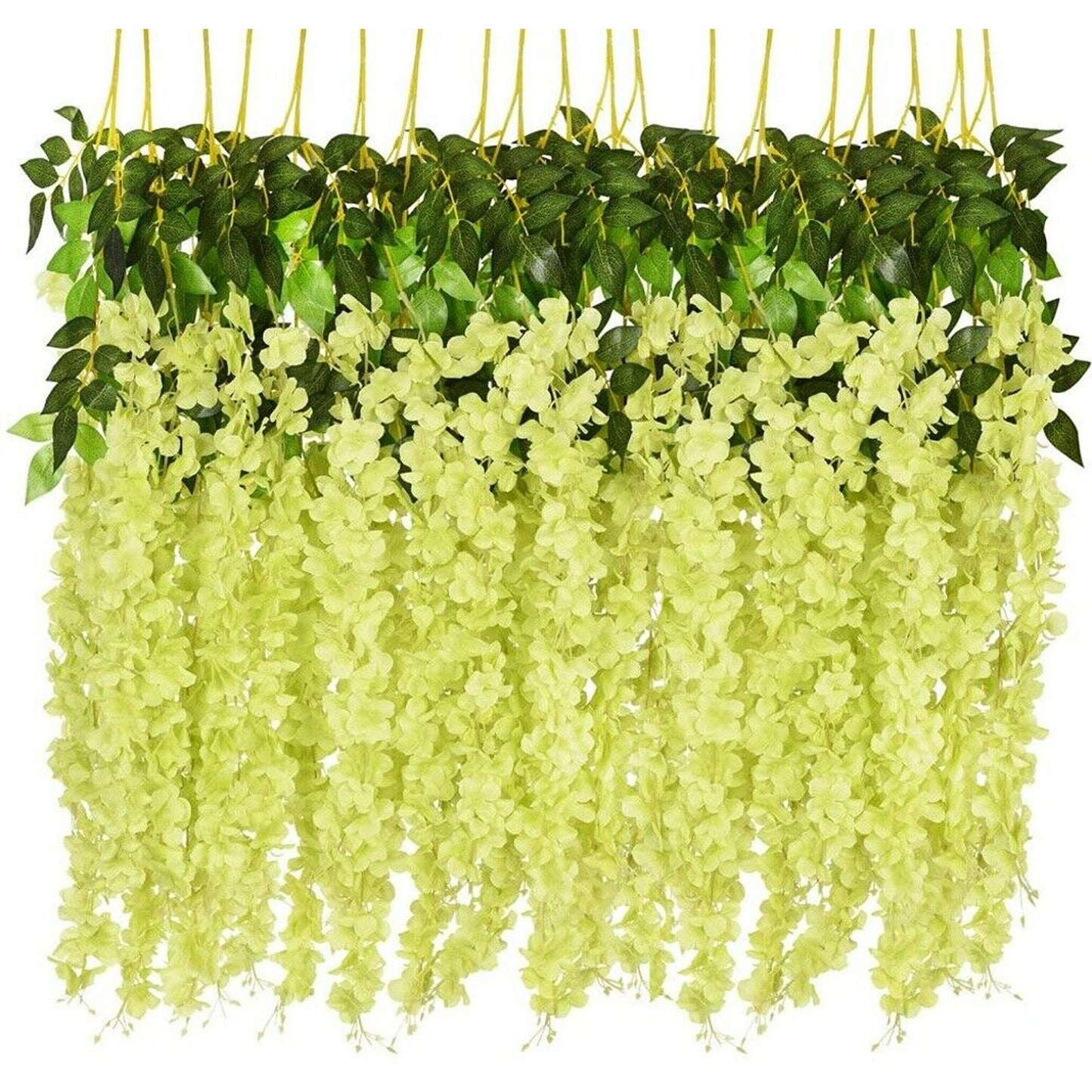 12pcs Silk Wisteria Flower Vine Artificial Garland Leaf Decor for Weddings