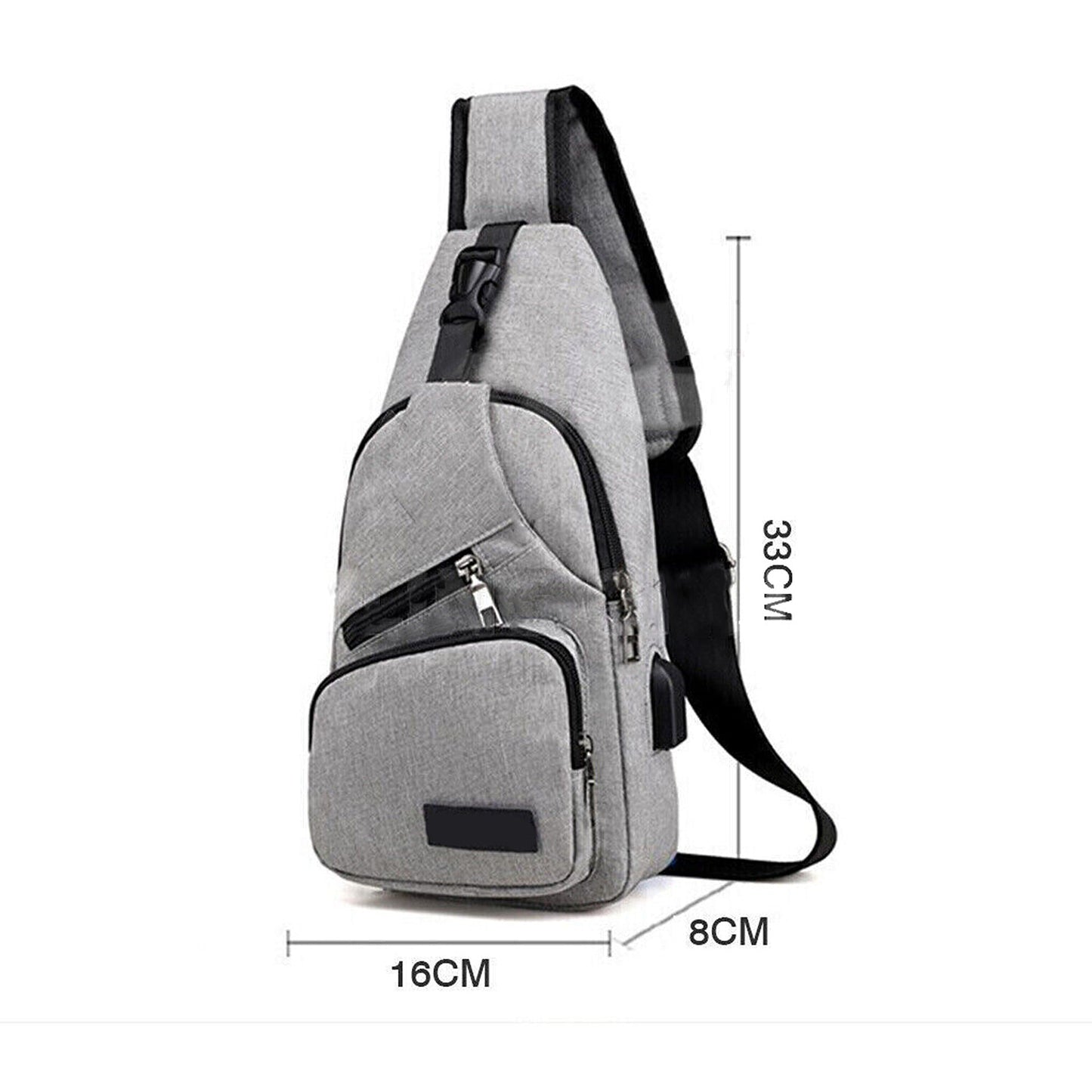 Men Crossbody Sling Chest Bag with Shoulder Strap
