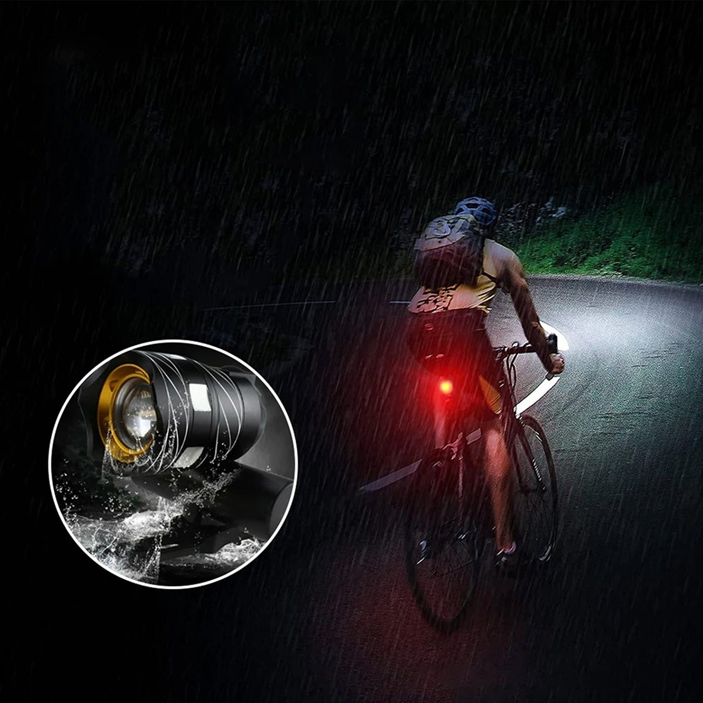 Bicycle Light Front Back LED Headlight Bike USB Waterproof 15000LM