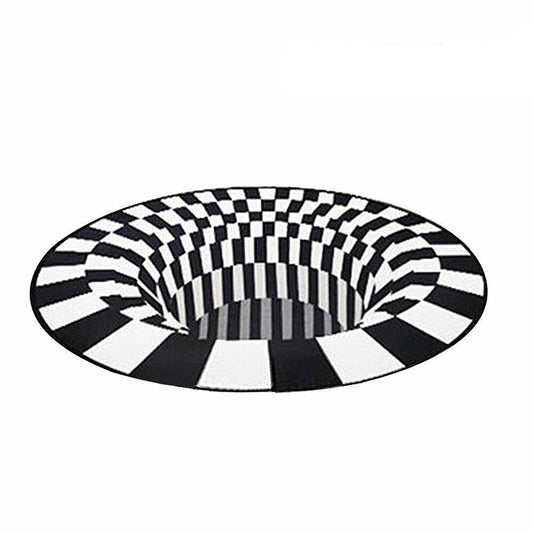 Vortex Illusion Rug 3D Printed Circular Floor Mat for Living Room