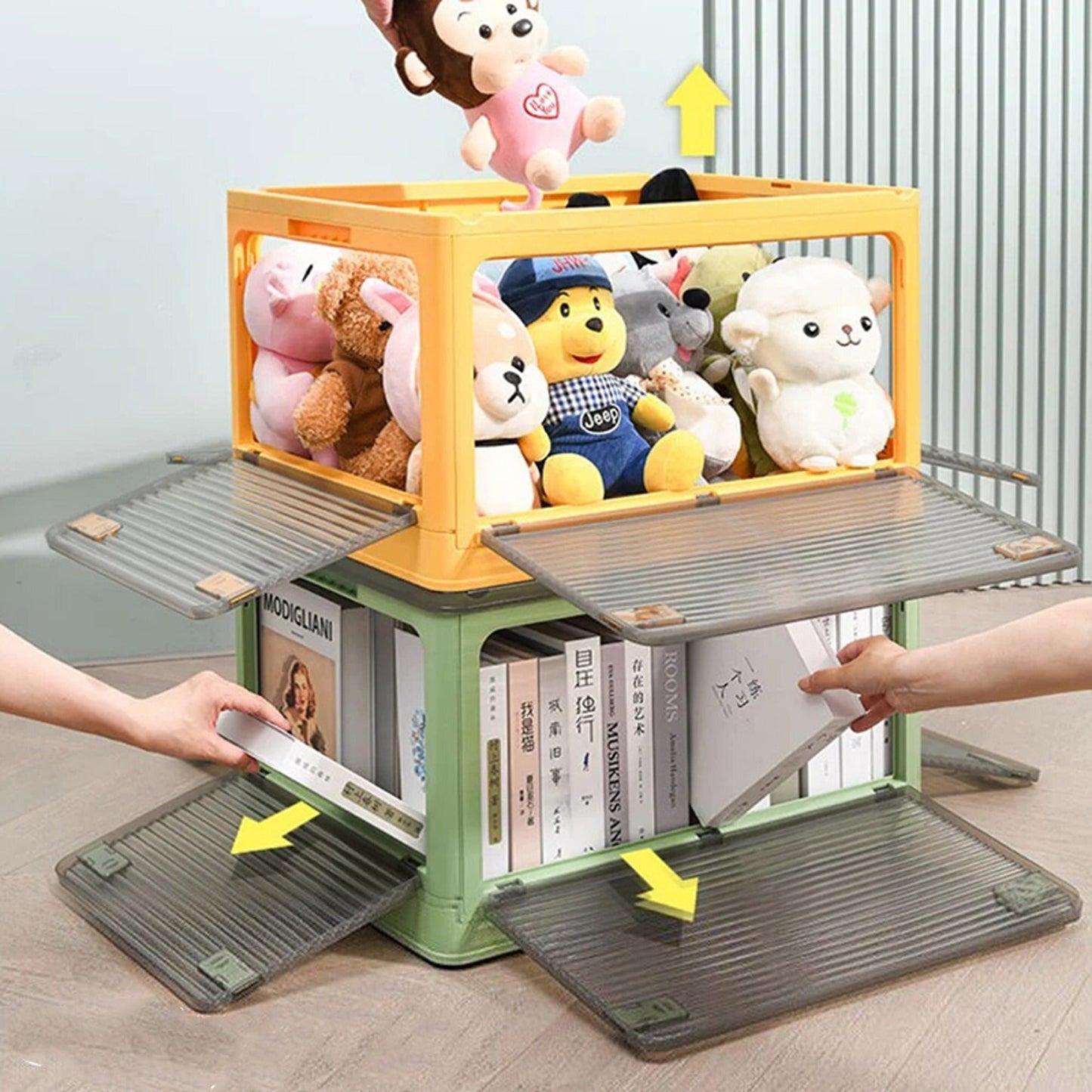 Transparent Plastic Storage Containers Stackable Organizer Box 54L