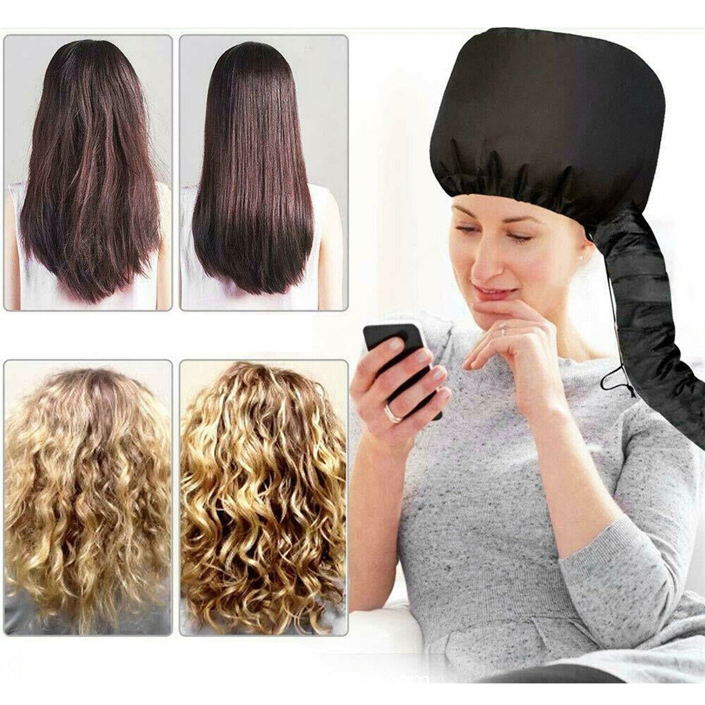 Soft Bonnet Hair Drying Cap Women Blow Dryer Hood for Home Hairdressing
