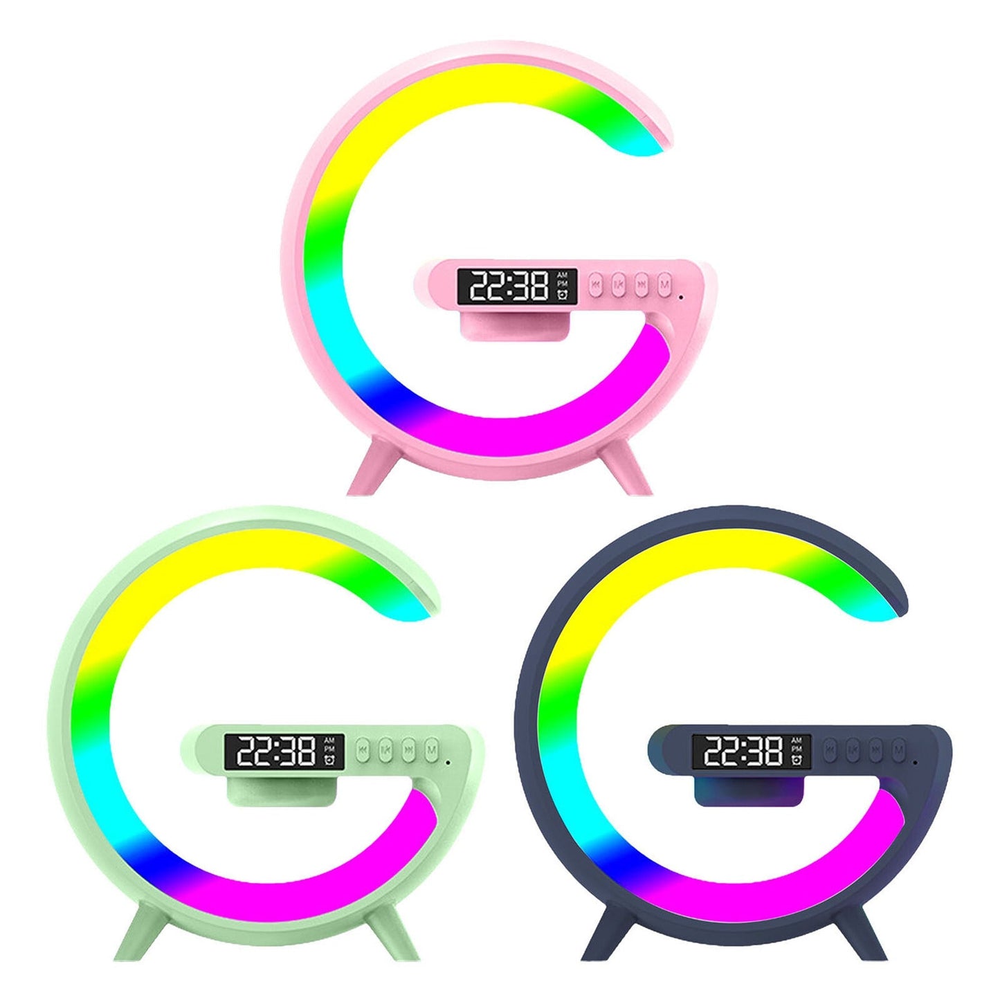 RGB LED Night Light with Bluetooth Speaker Smart Wireless Charger