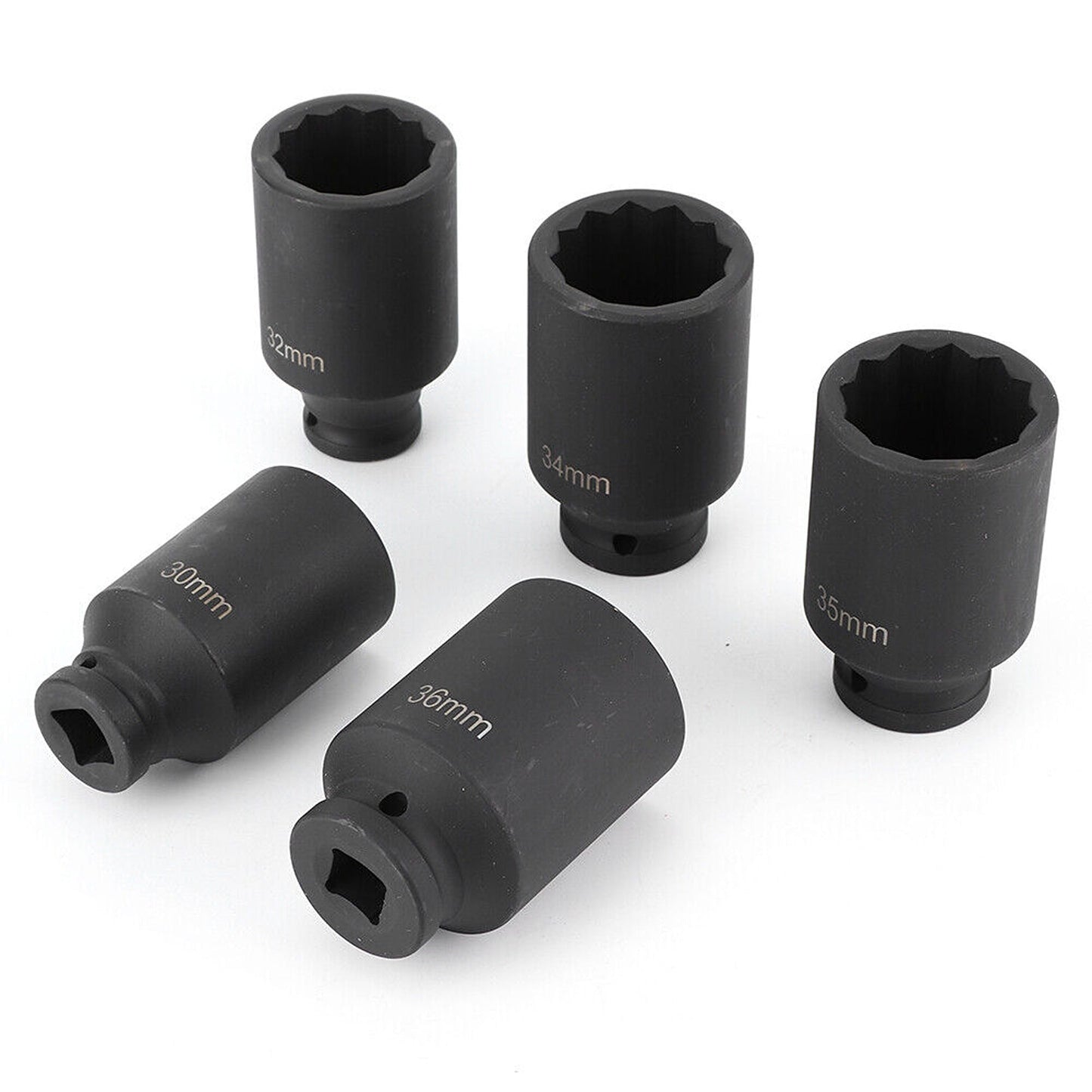 5pcs Drive Deep Socket Bit Set with Star Hex Ratchet 30mm 32mm 34mm 35mm 36mm