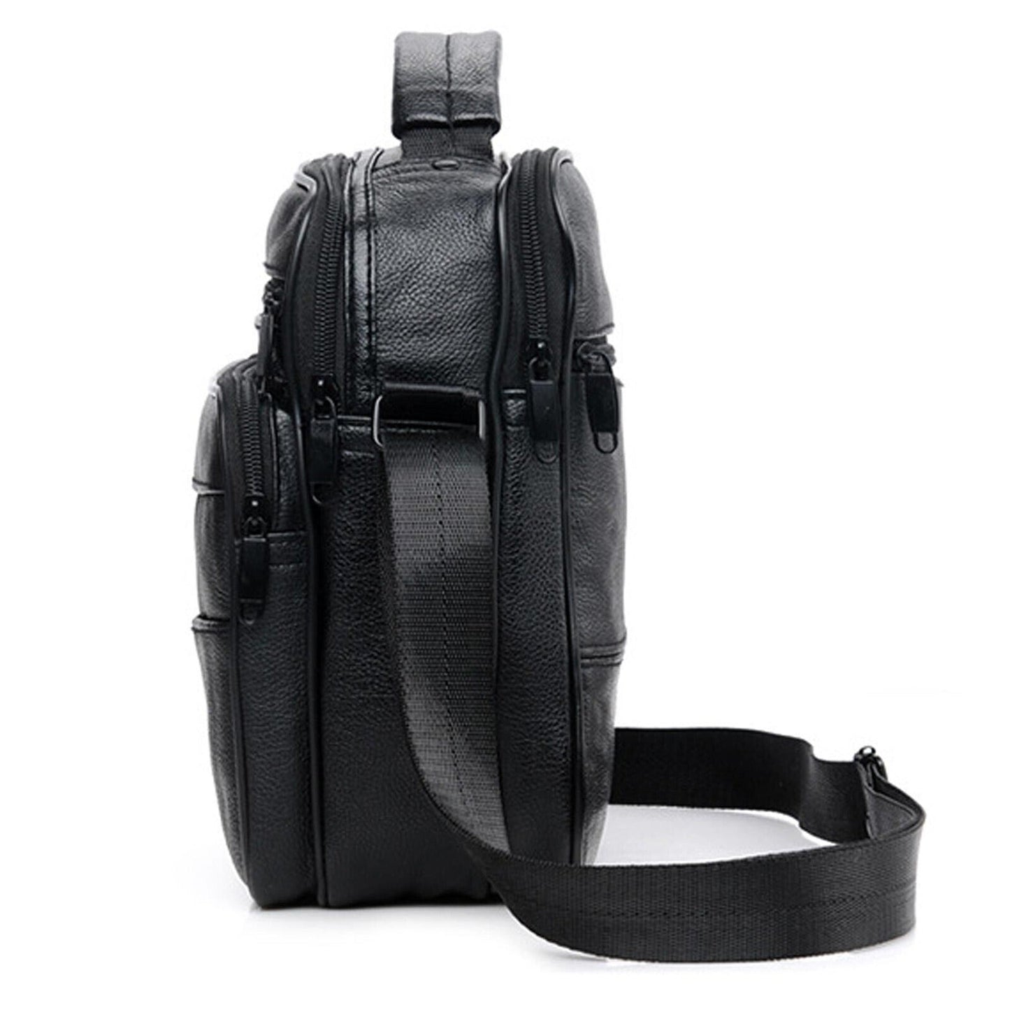 Men Genuine Leather Crossbody Bags Business Shoulder Messenger Backpack